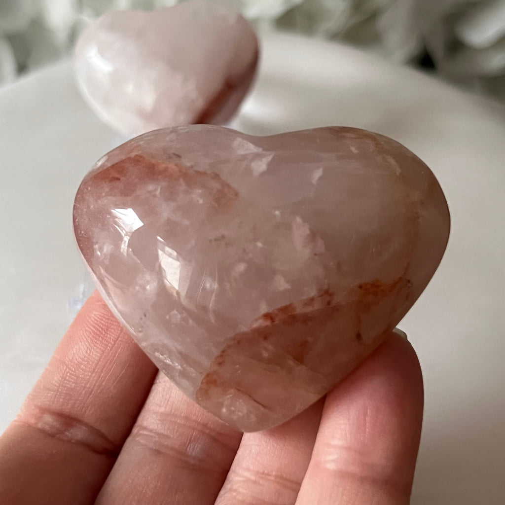 Fire (Hematoid) Quartz Heart Crystals
