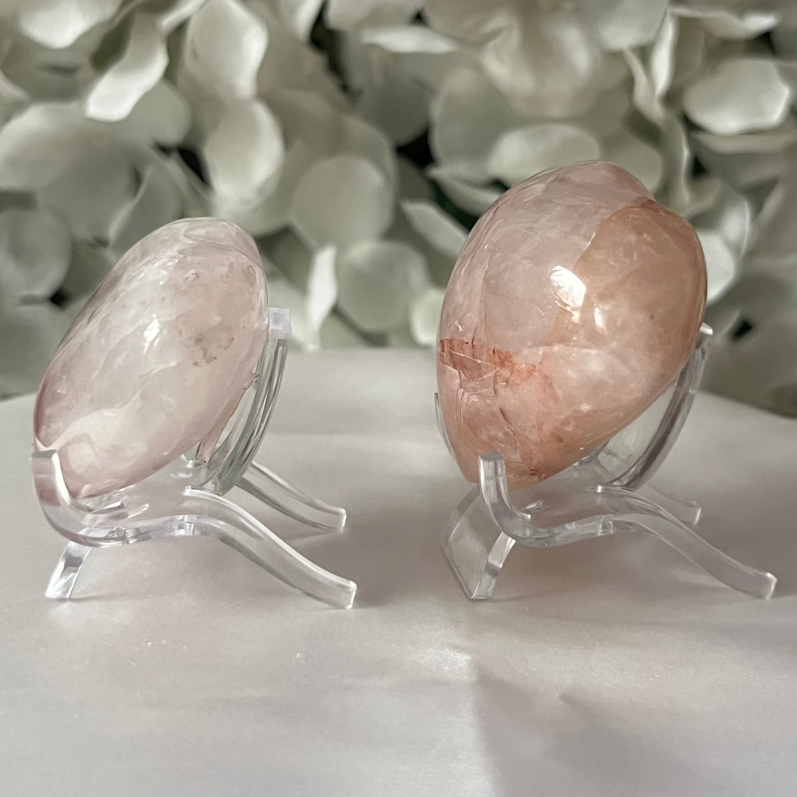 Fire (Hematoid) Quartz Heart Crystals