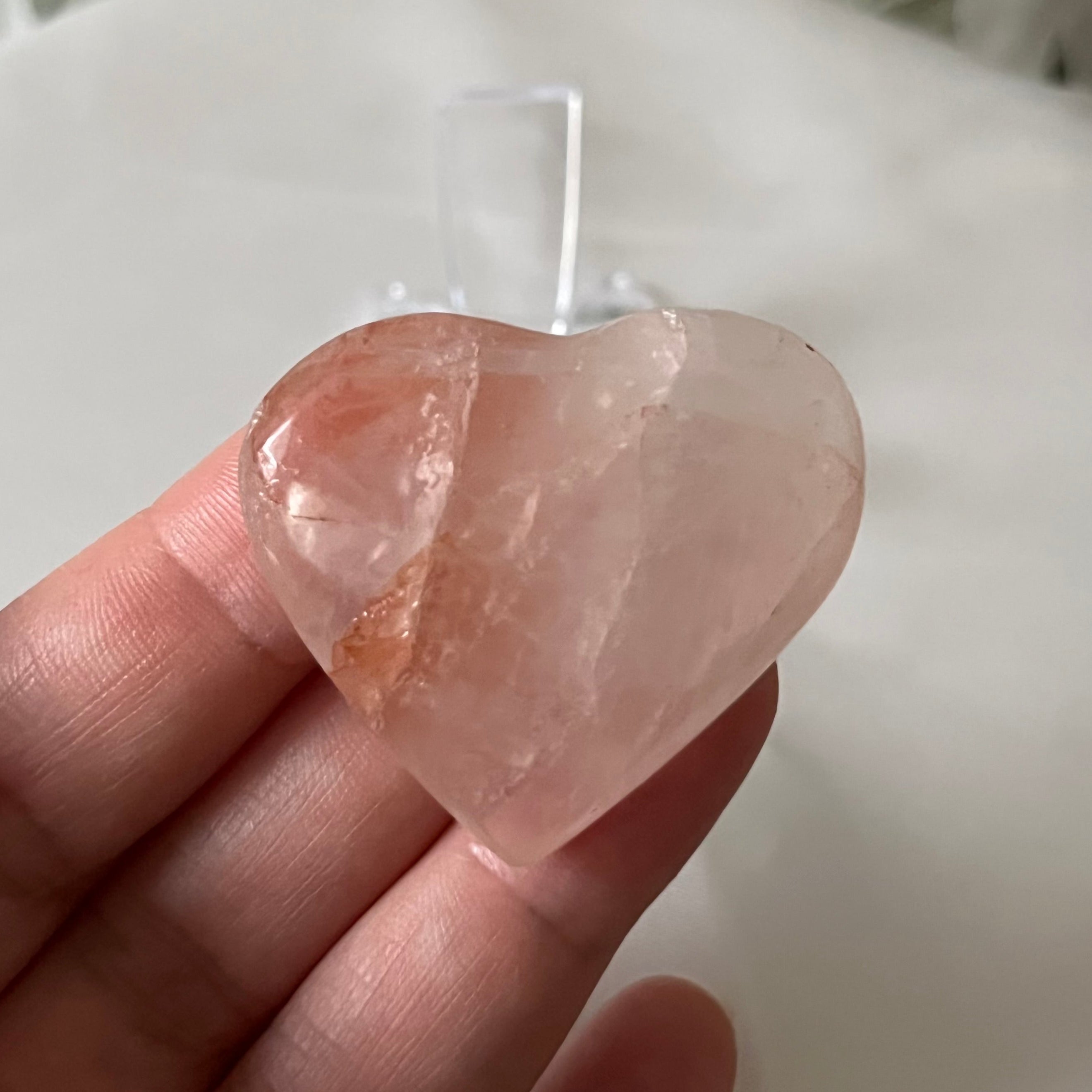 Hematoid Quartz Heart Crystals