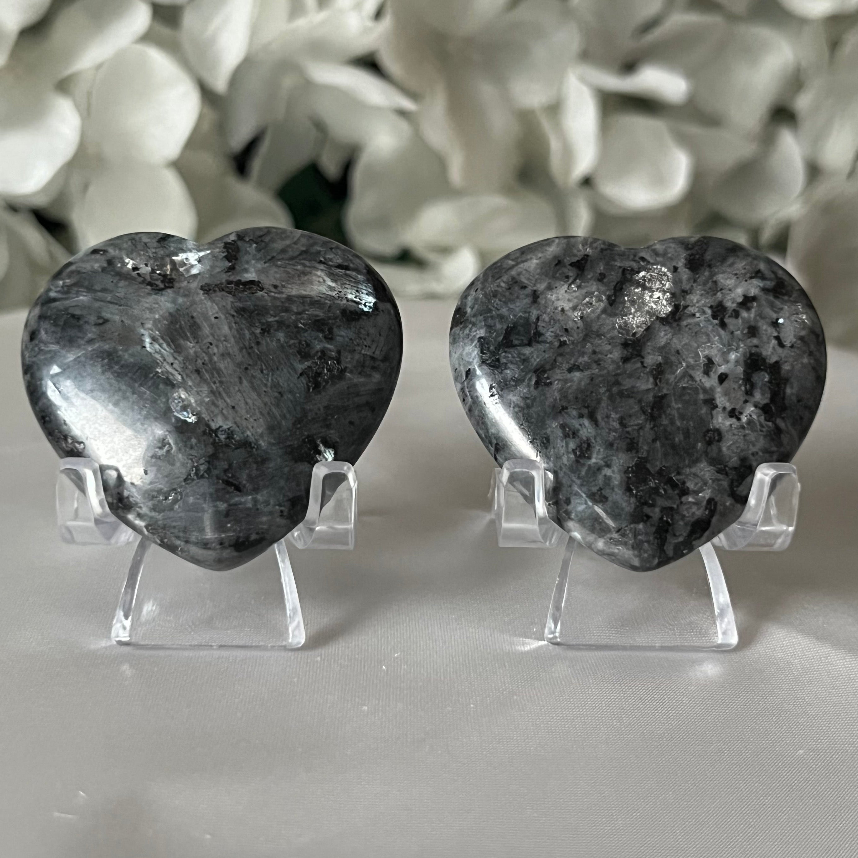 Larvikite Heart Crystals