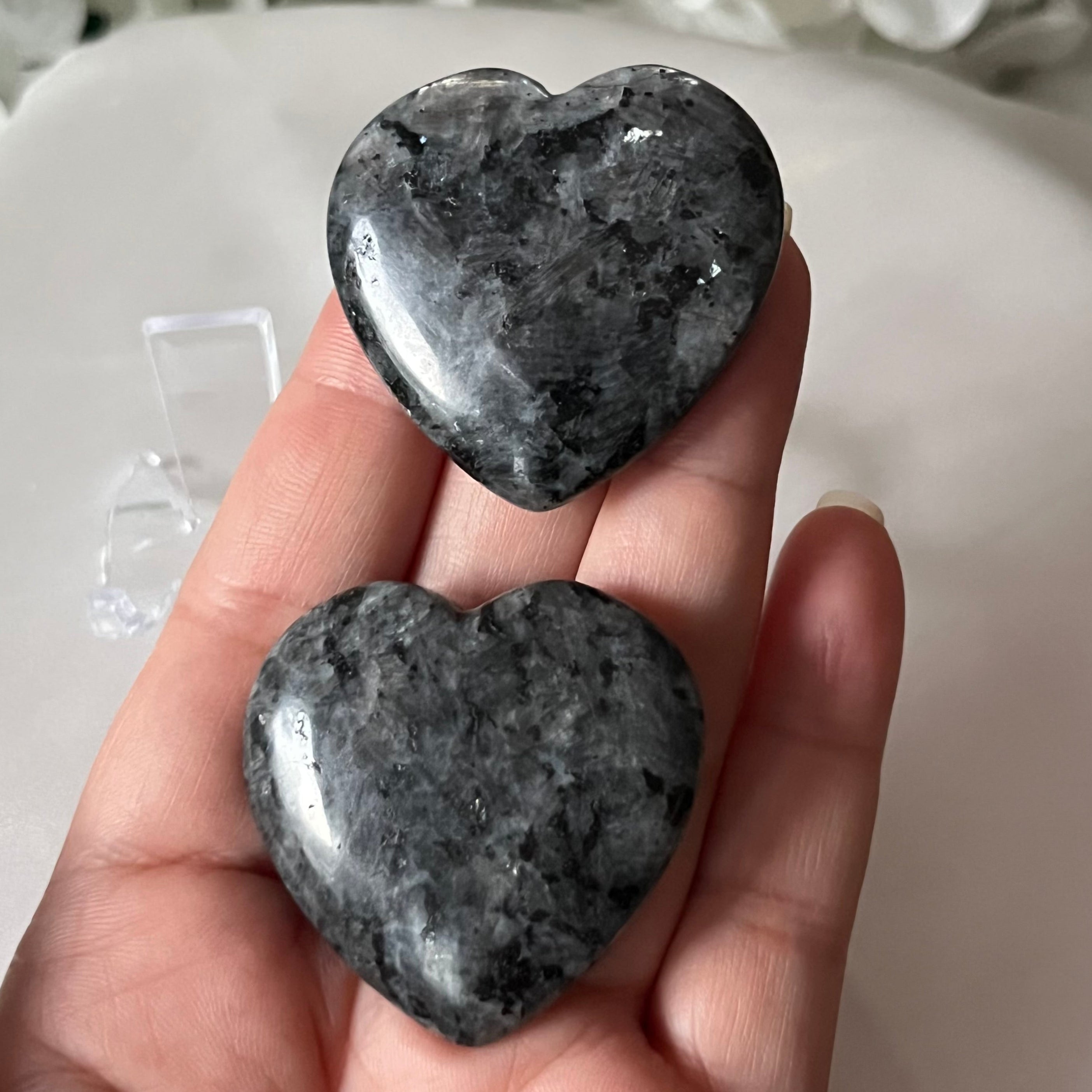 Larvikite Heart Crystals