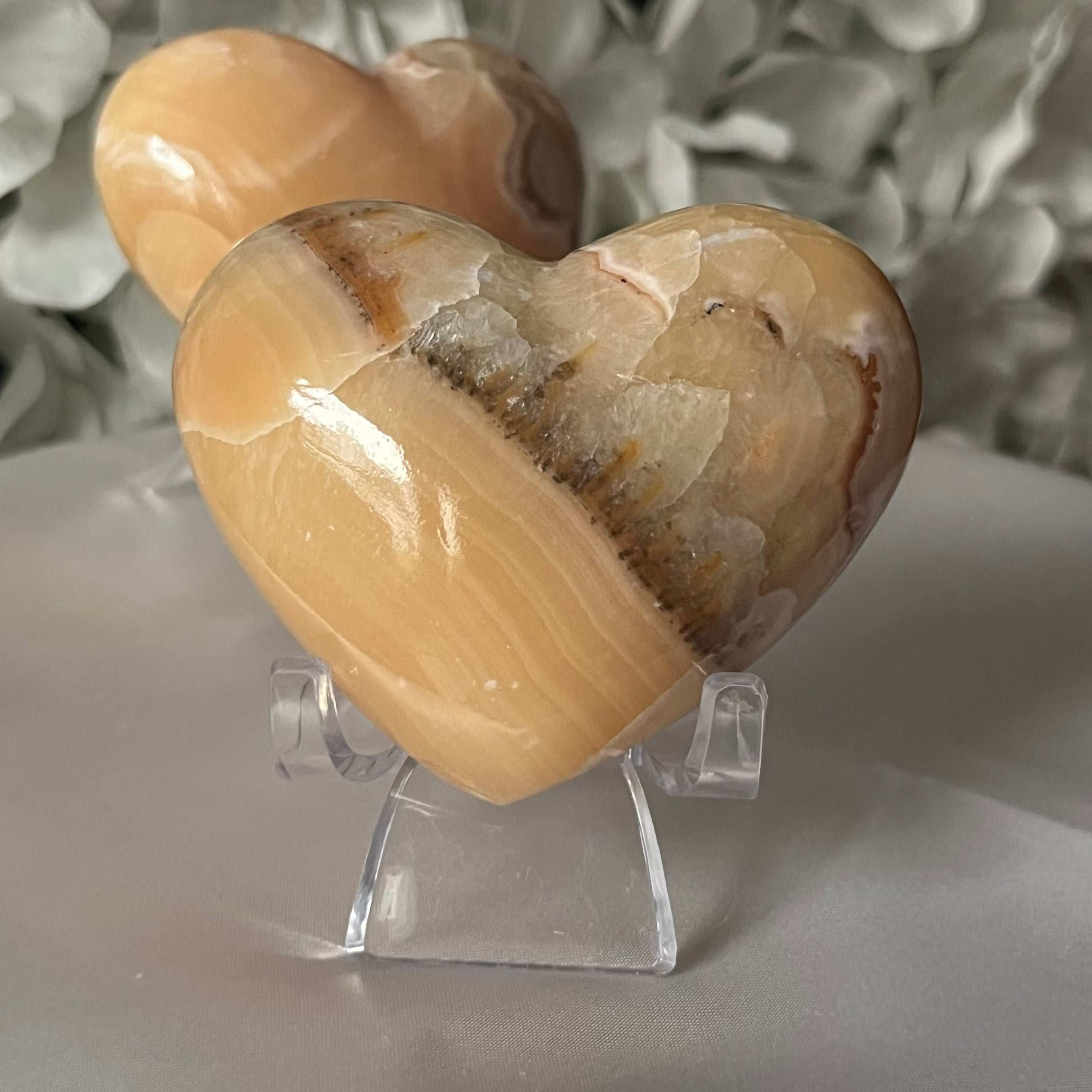 Mexican Onyx Heart 2- 7cm x 5.5cm Crystals
