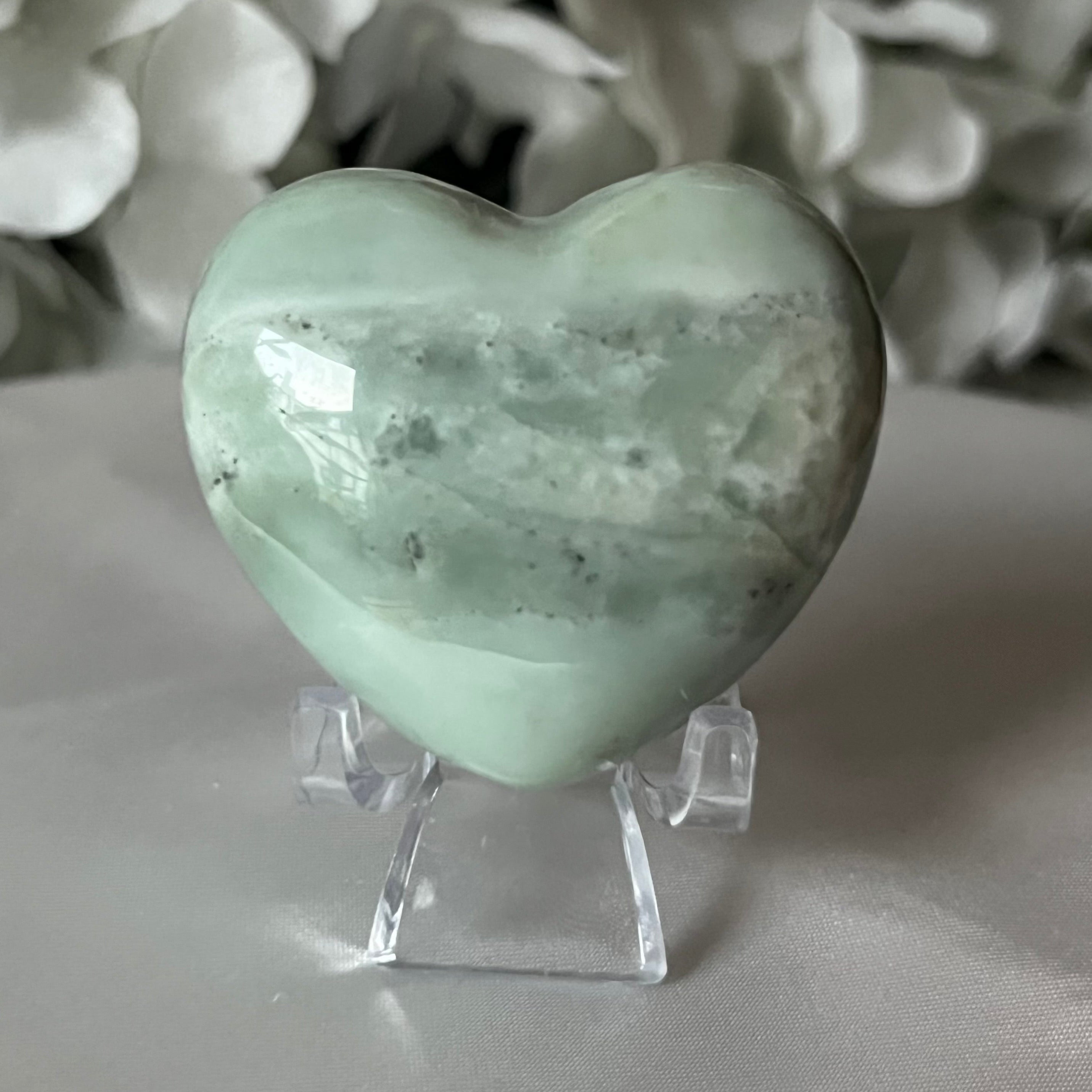 New Jade (Serpentine) Heart - Balance & Vitality Crystals