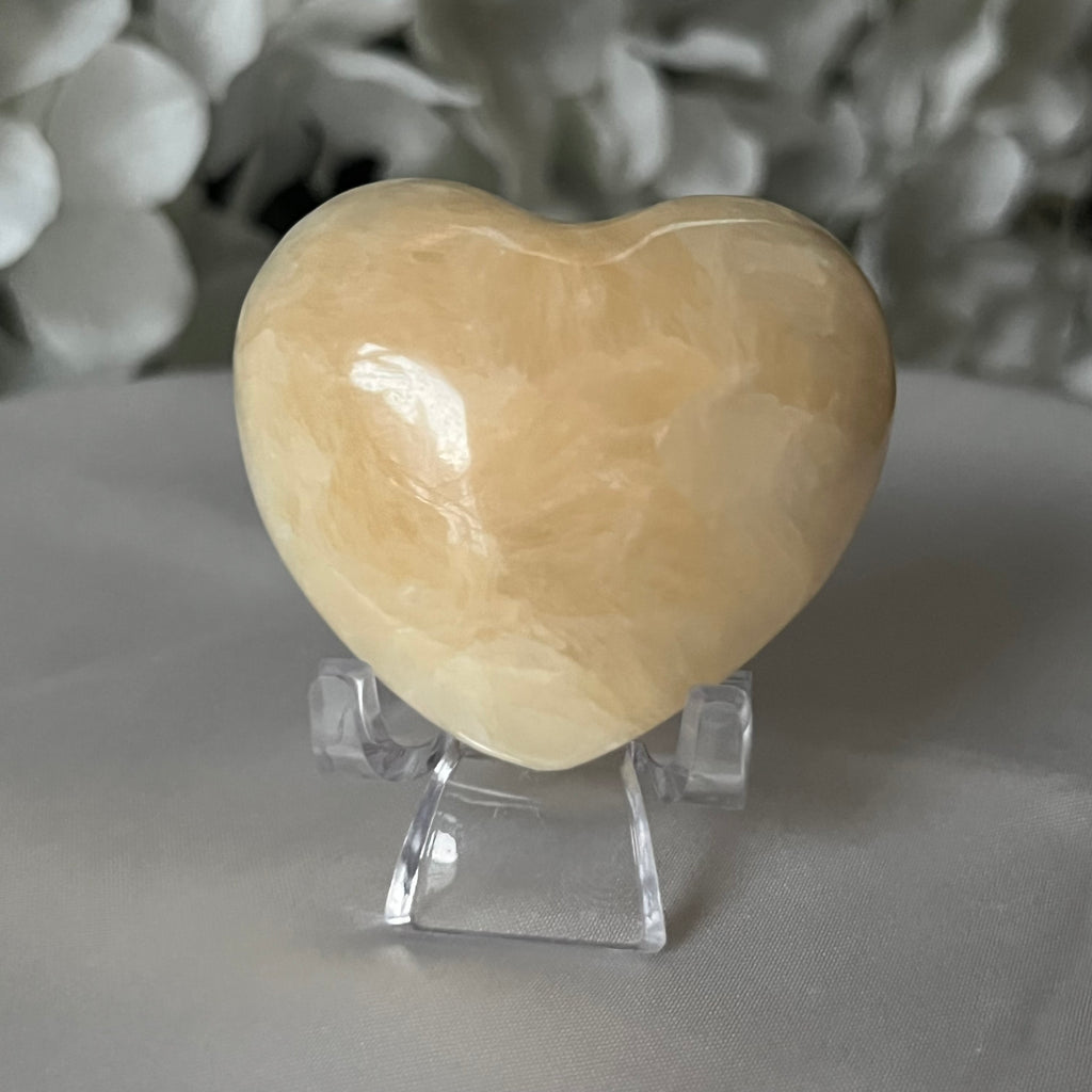 Yellow Calcite Heart - Accomplishments & Purpose Crystals