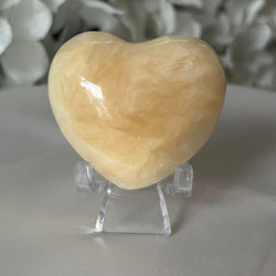 Yellow Calcite Heart - Accomplishments & Purpose 4cm Crystals