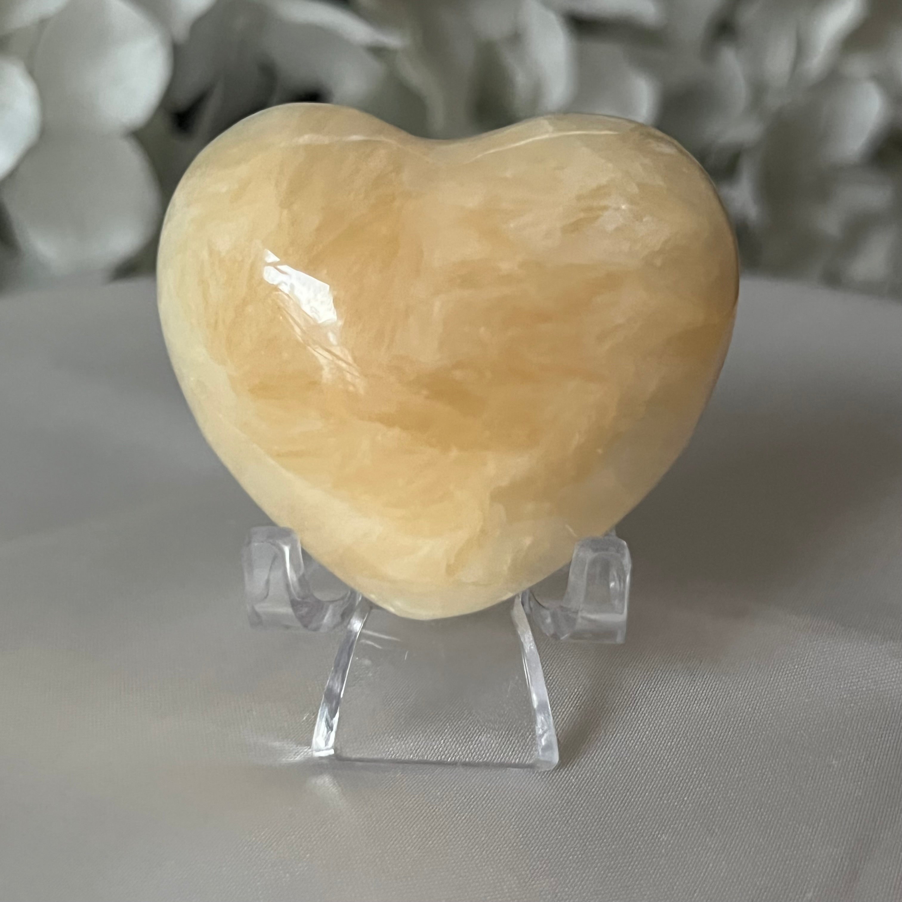 Yellow Calcite Heart - Accomplishments & Purpose 4cm Crystals