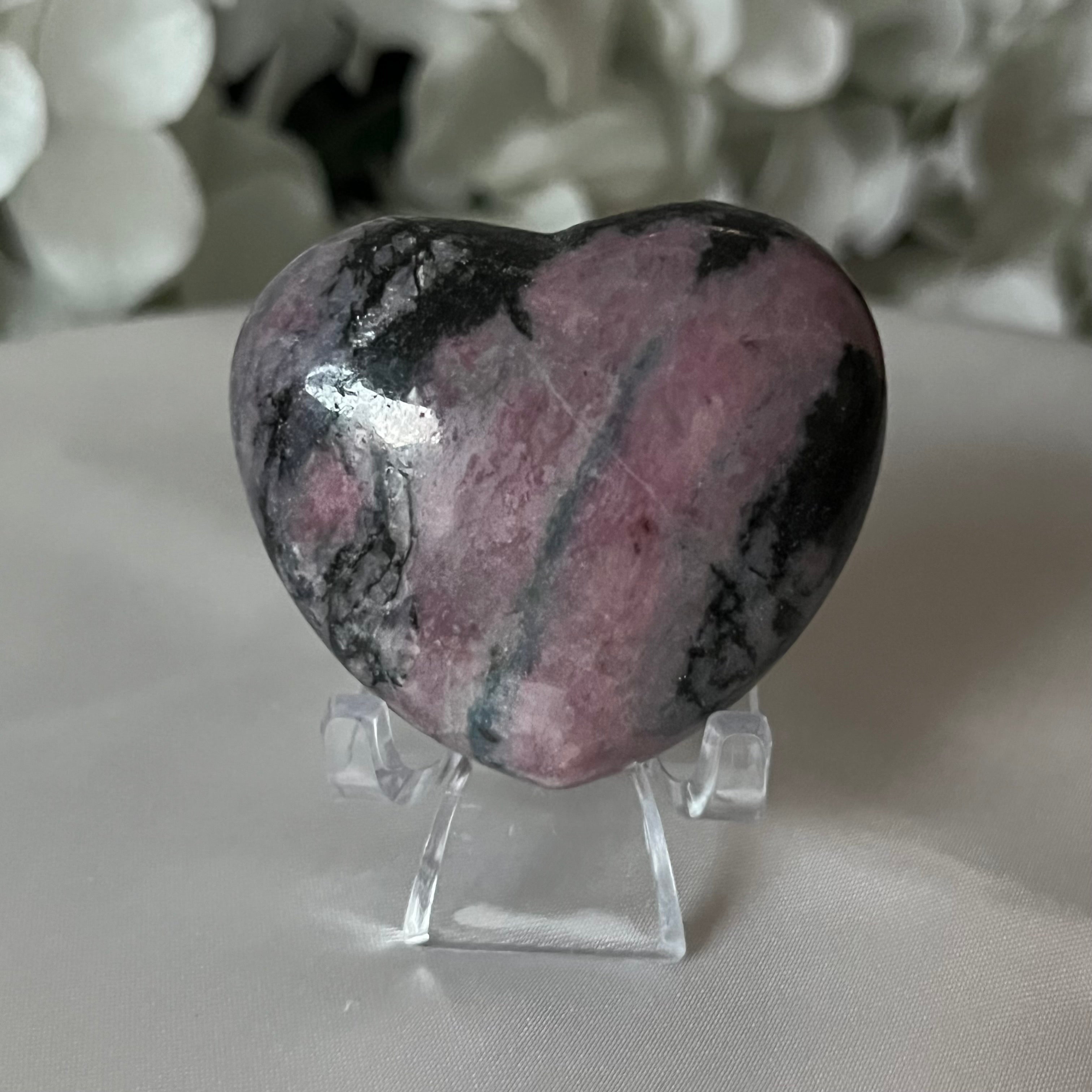 Rhodonite Heart - Emotional Healing & Self-Confidence 4cm Crystals