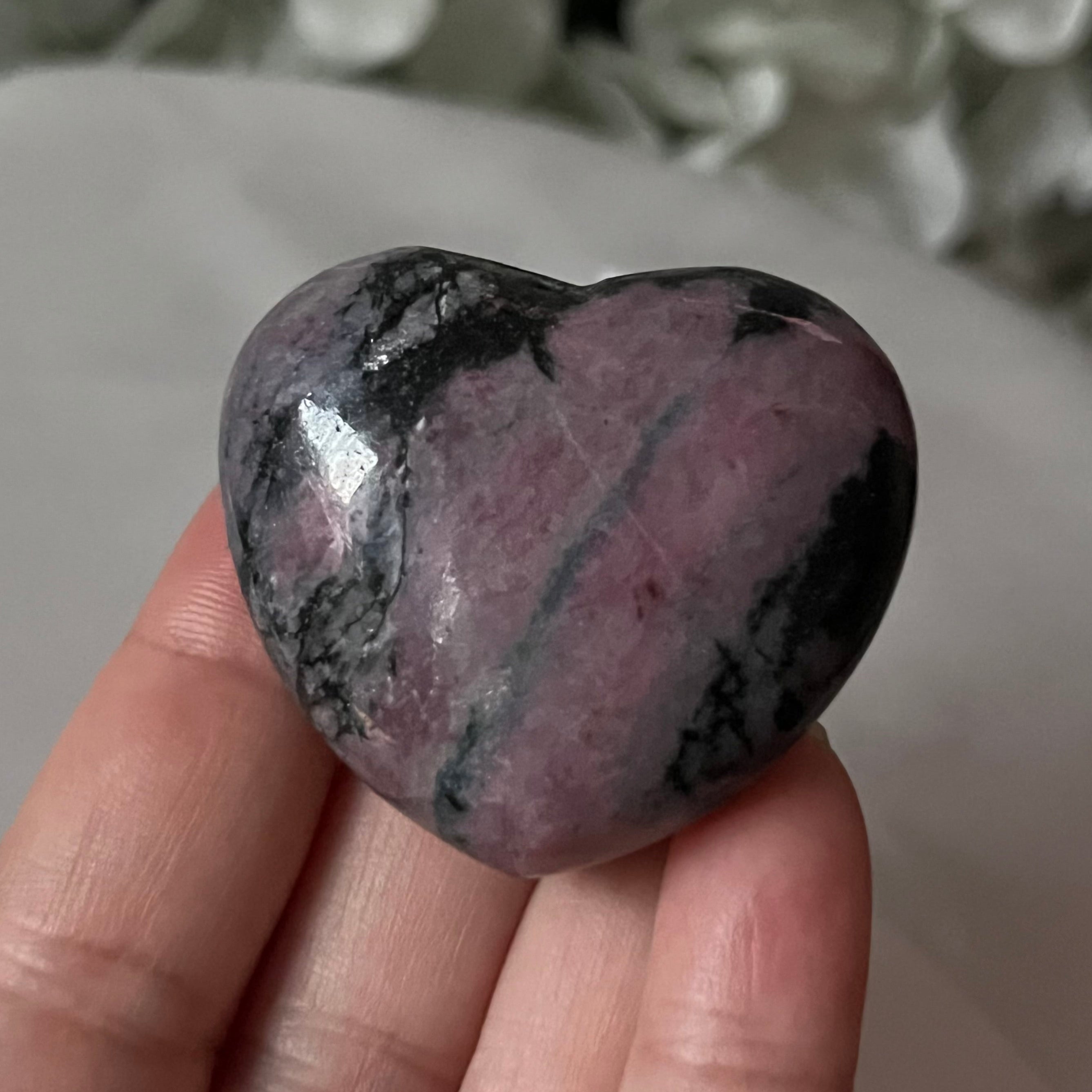 Rhodonite Heart - Emotional Healing & Self-Confidence Crystals