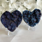 Mystic Blue Titanium Coated Drusy Heart Crystals
