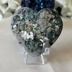 Mystic Blue Titanium Coated Drusy Heart Crystals