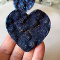 Mystic Blue Titanium Coated Drusy Heart Blue 5.7cm Crystals