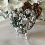 Gold Titanium Coated Drusy Heart Crystals