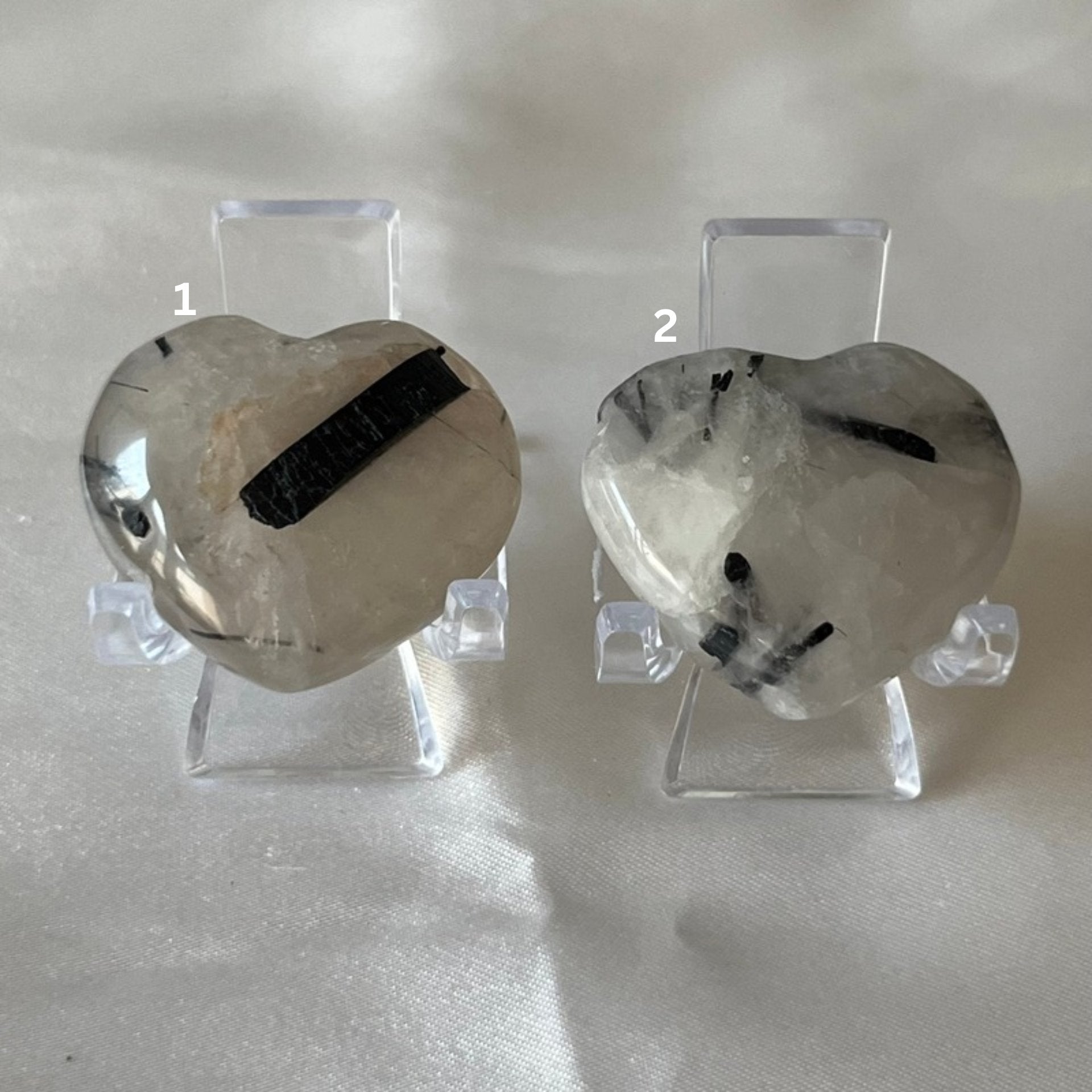 Tourmalinated Quartz Puff Heart - Union & Happiness Crystals