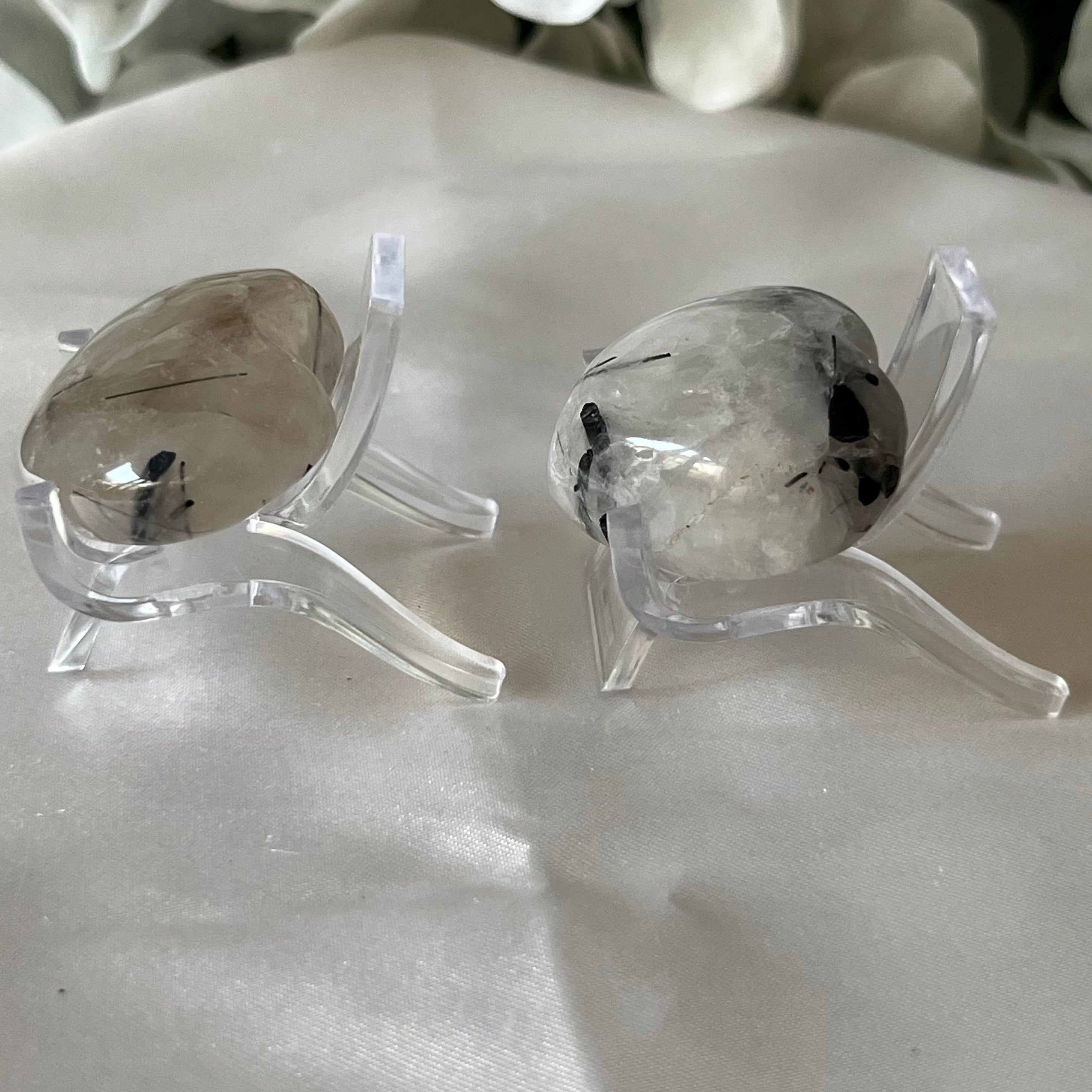 Tourmalinated Quartz Puff Heart - Union & Happiness Crystals