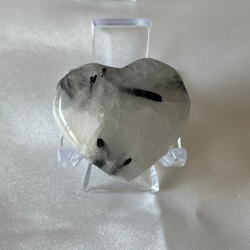 Tourmalinated Quartz Puff Heart - Union & Happiness Crystals