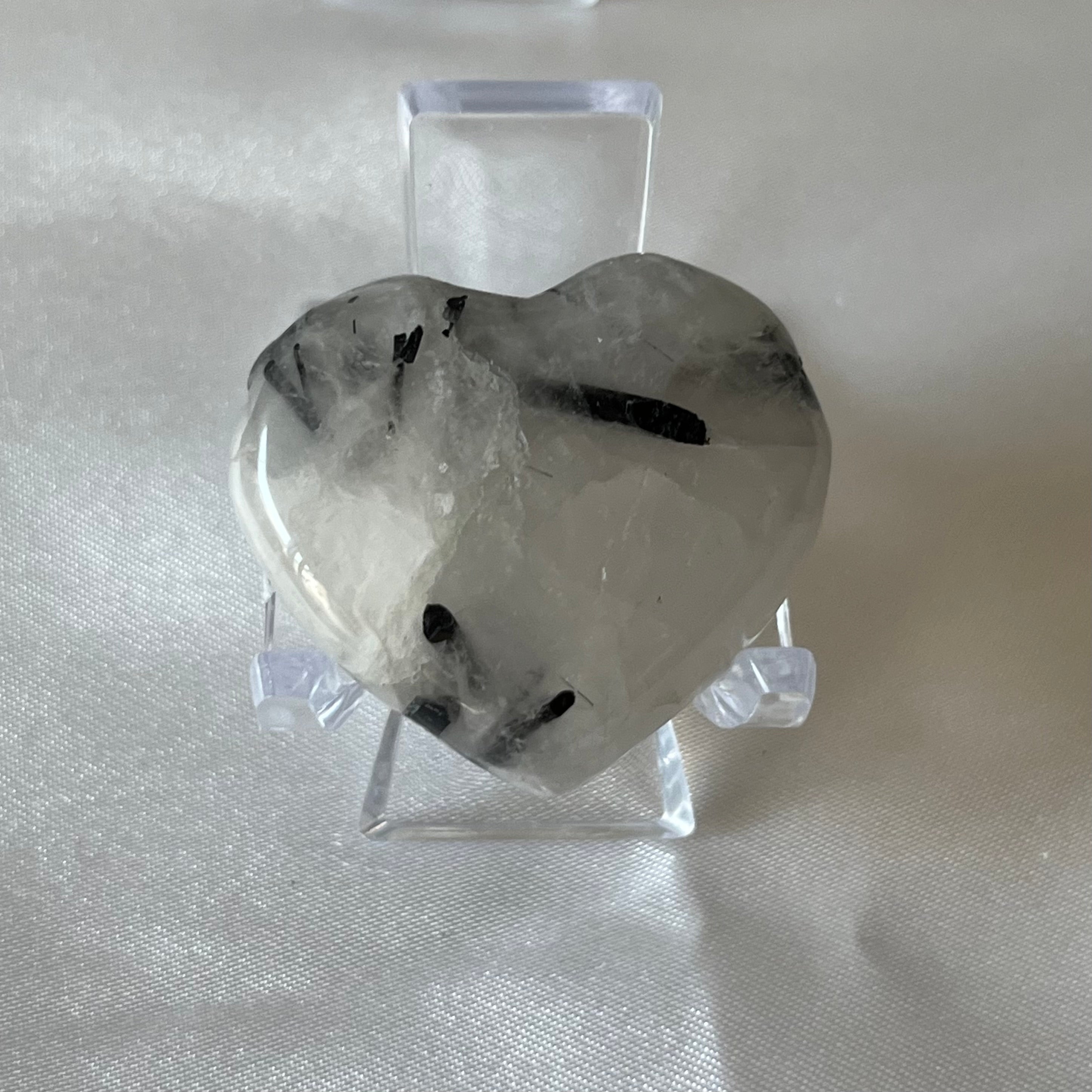 Tourmalinated Quartz Puff Heart - Union & Happiness Crystals