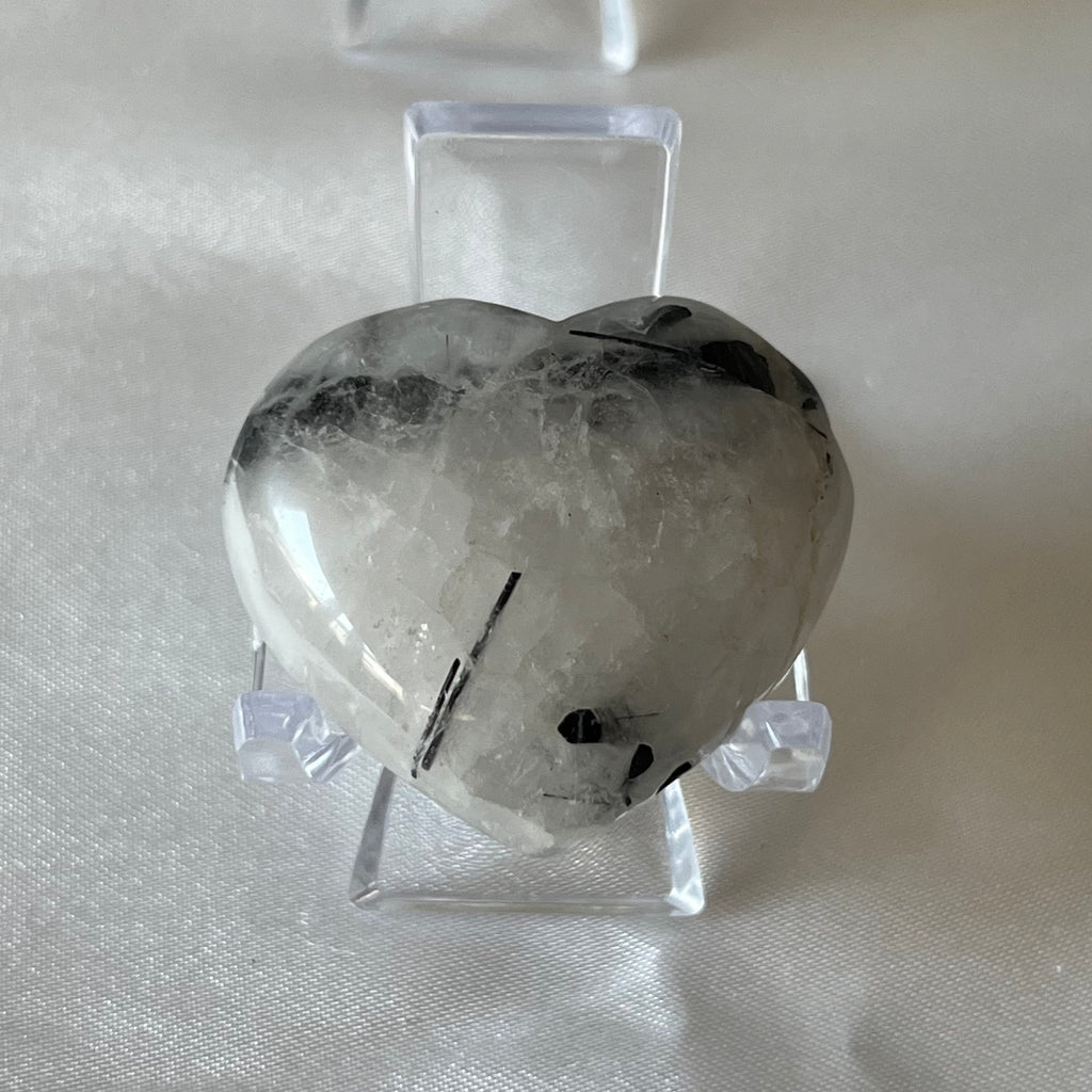 Tourmalinated Quartz Puff Heart - Union & Happiness Crystals