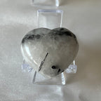 Tourmalinated Quartz Puff Heart - Union & Happiness Crystals