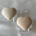 Pink Feldspar Moonstone Puff Heart - Kindness & Femininity Crystals