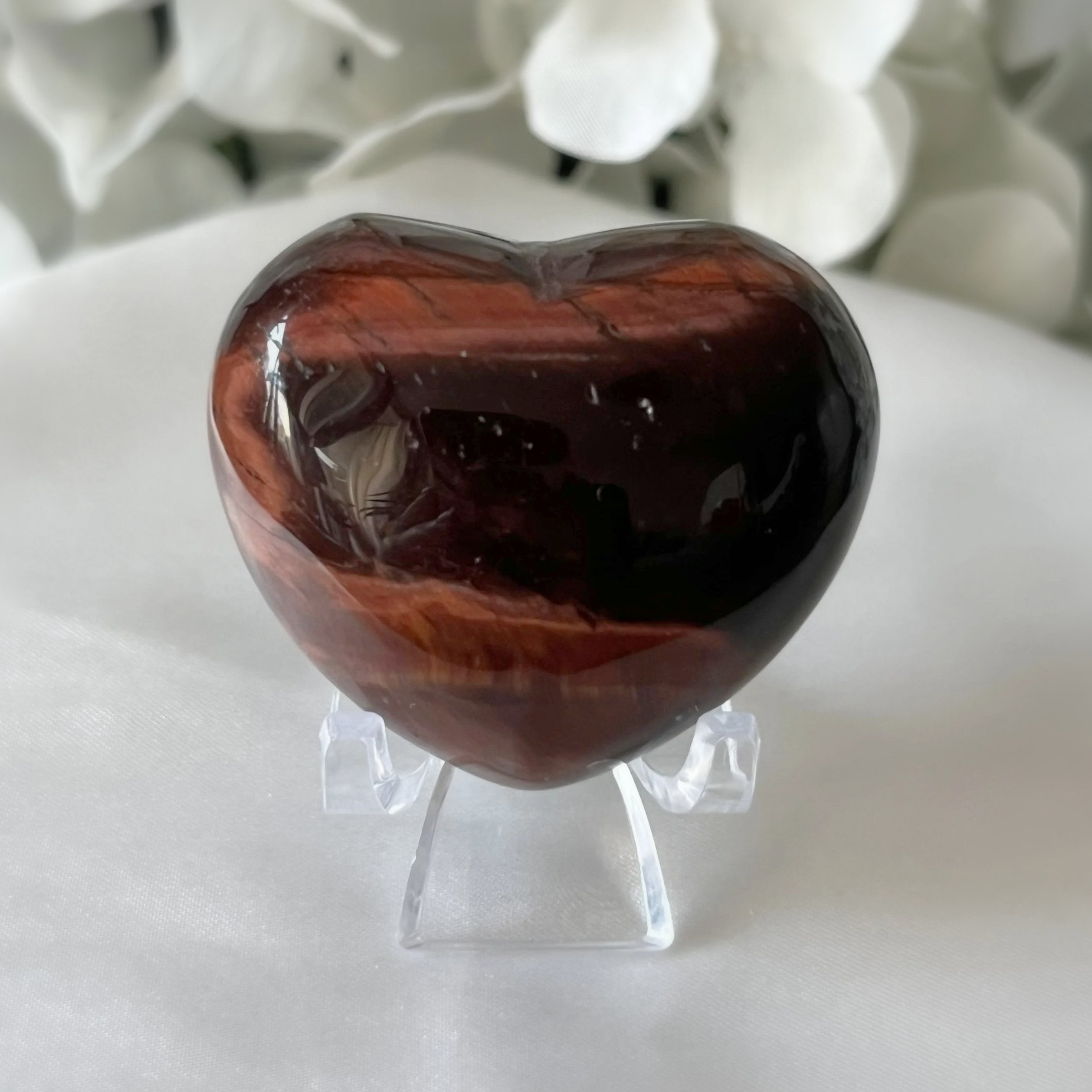 Red Tiger's Eye (Bull/ Dragon's Eye) Heart - Motivation & Courage Crystals