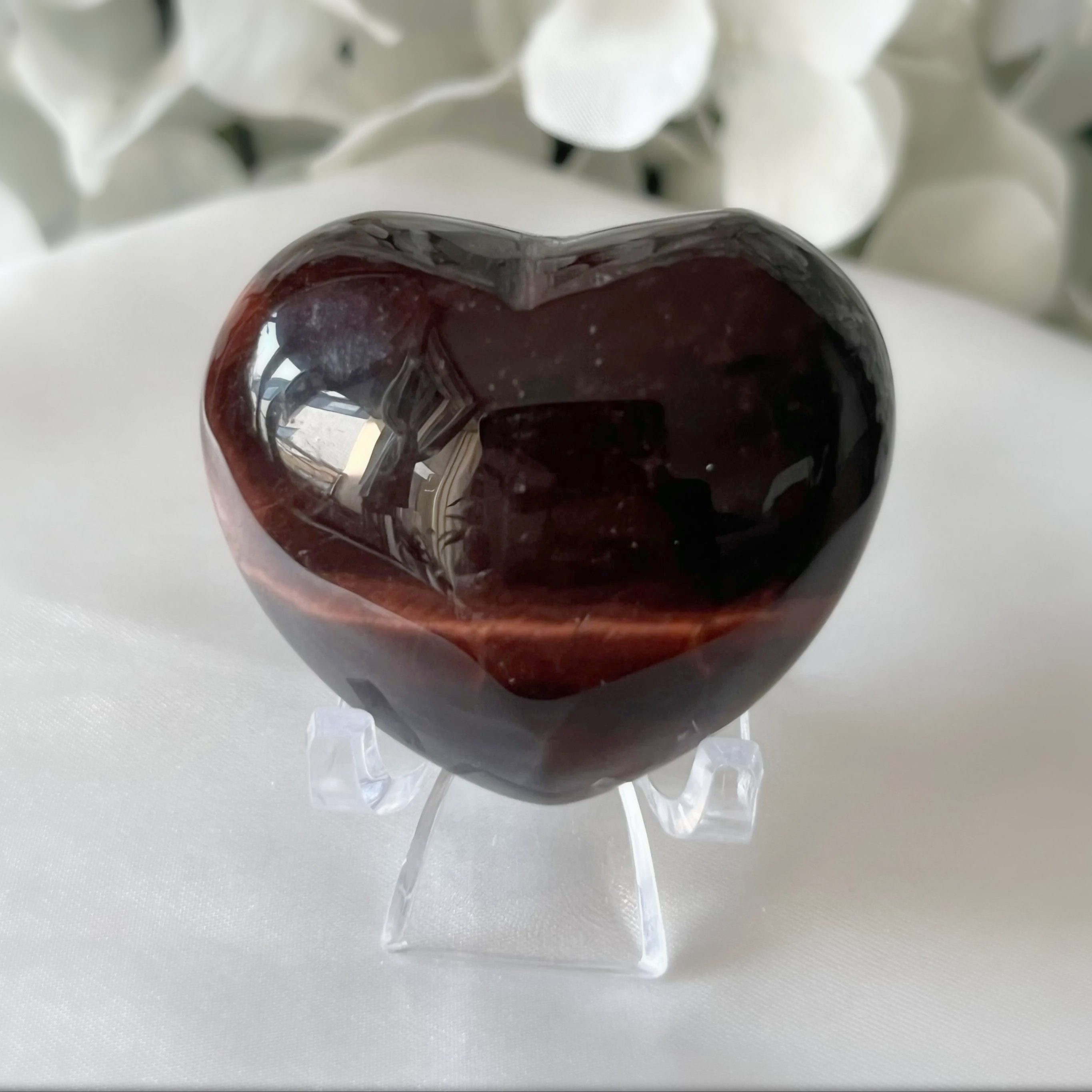 Red Tiger's Eye (Bull/ Dragon's Eye) Heart - Motivation & Courage Crystals