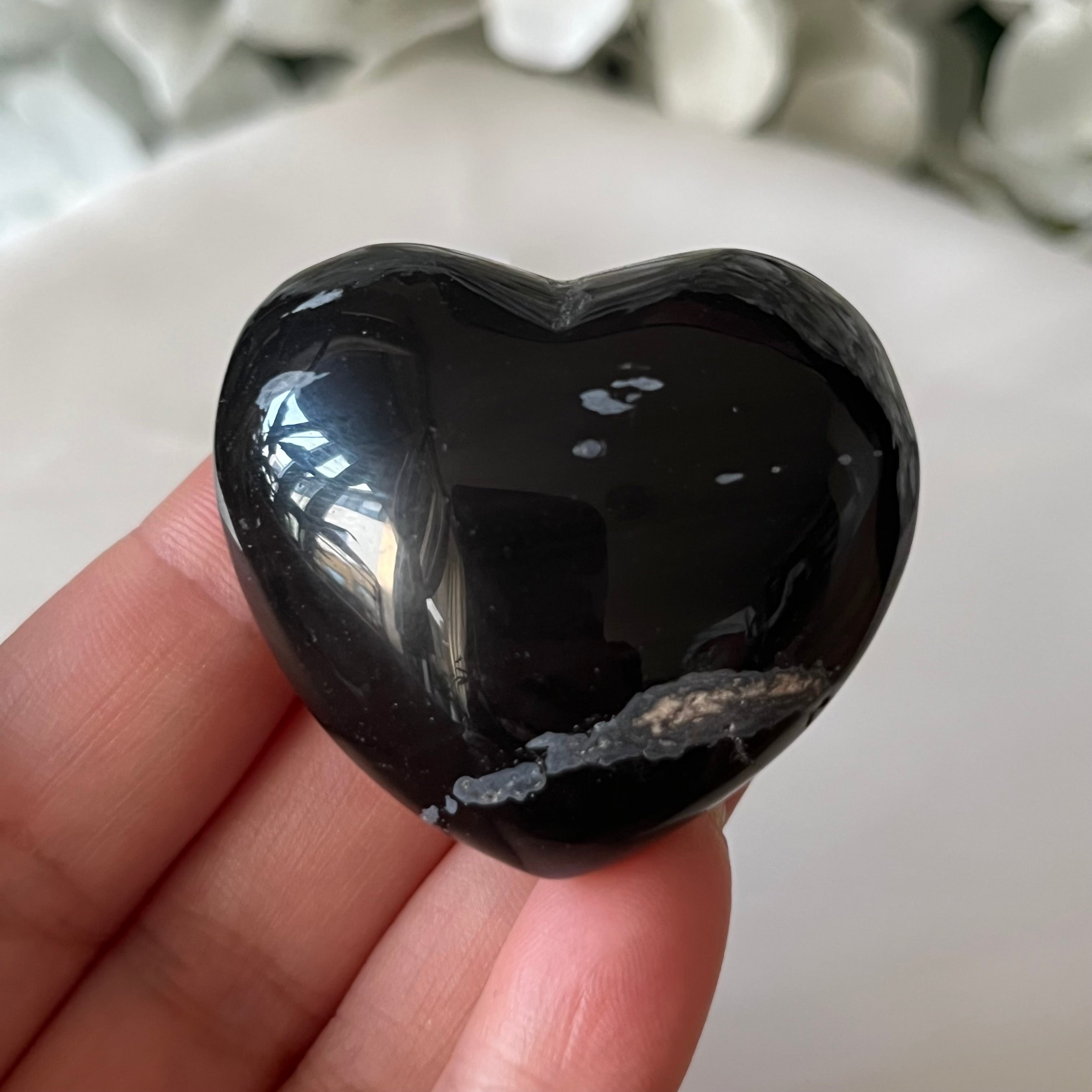 Snowflake Obsidian Heart - Renovation & Personal Strength Small- 4cm Crystals