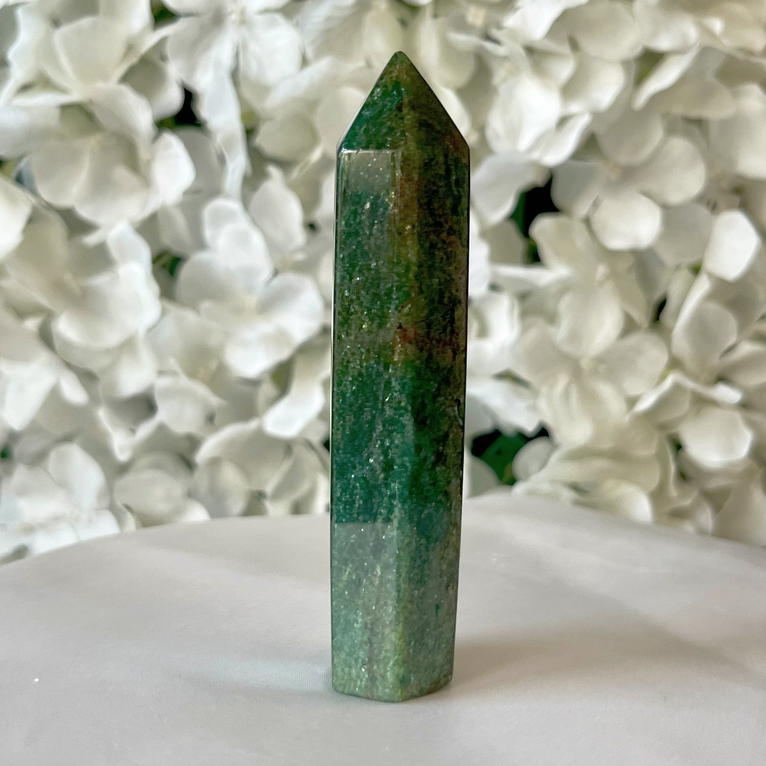 Green Fuchsite Polished Point Crystals
