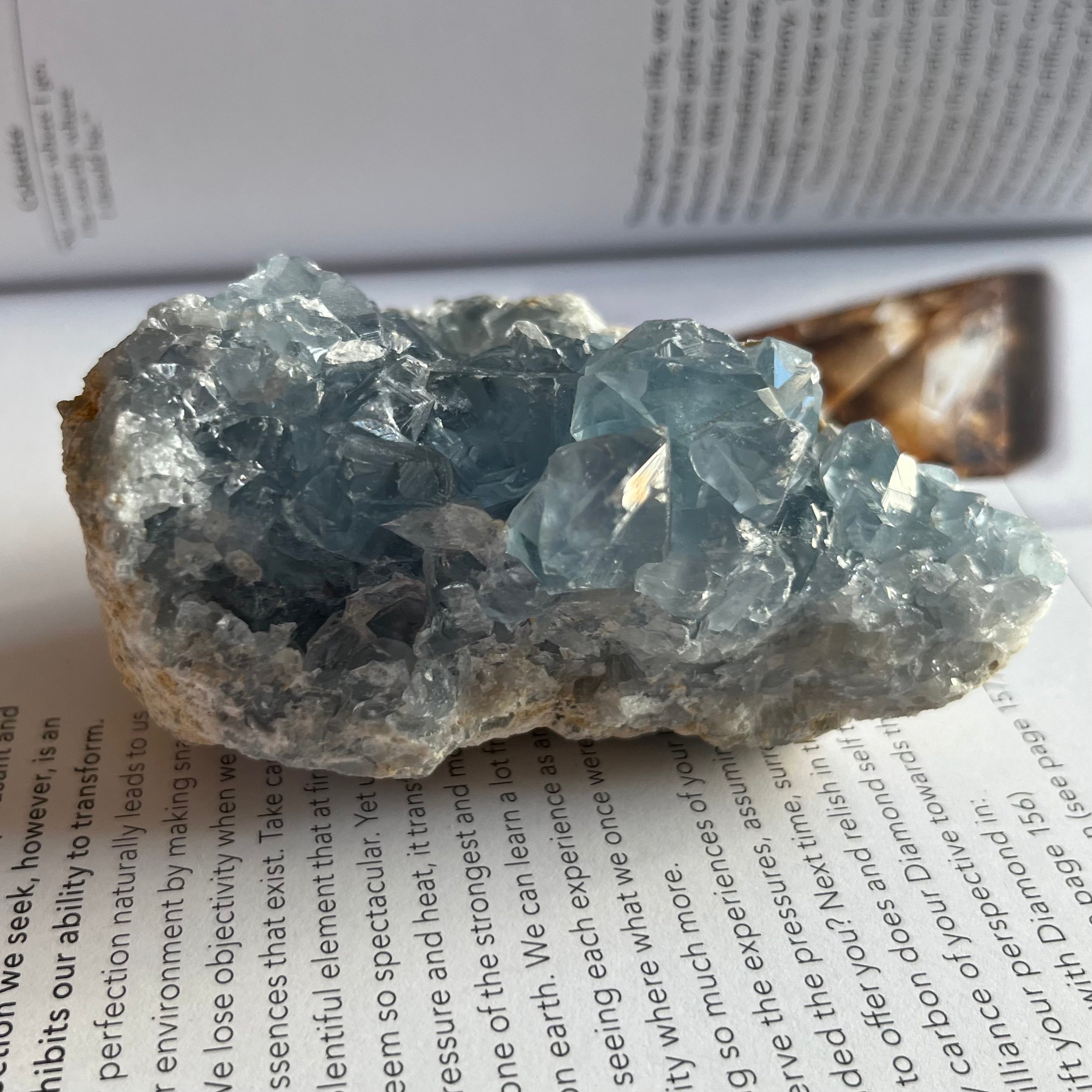 Celestite Cluster - Spiritual Guidance & Mental Clarity 4- 8.5cm x 5cm Crystals