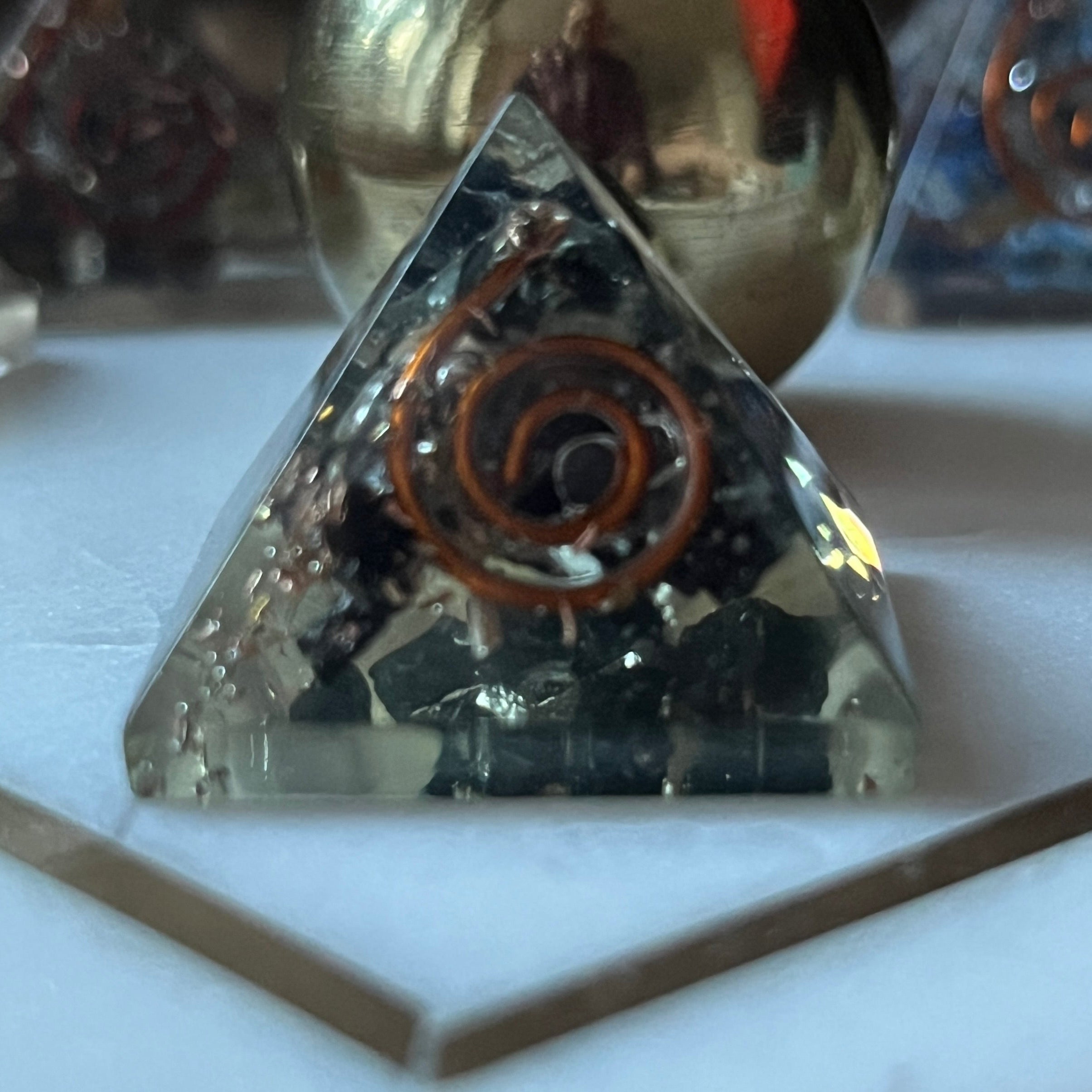 Mini Tourmaline Orgonite Pyramid