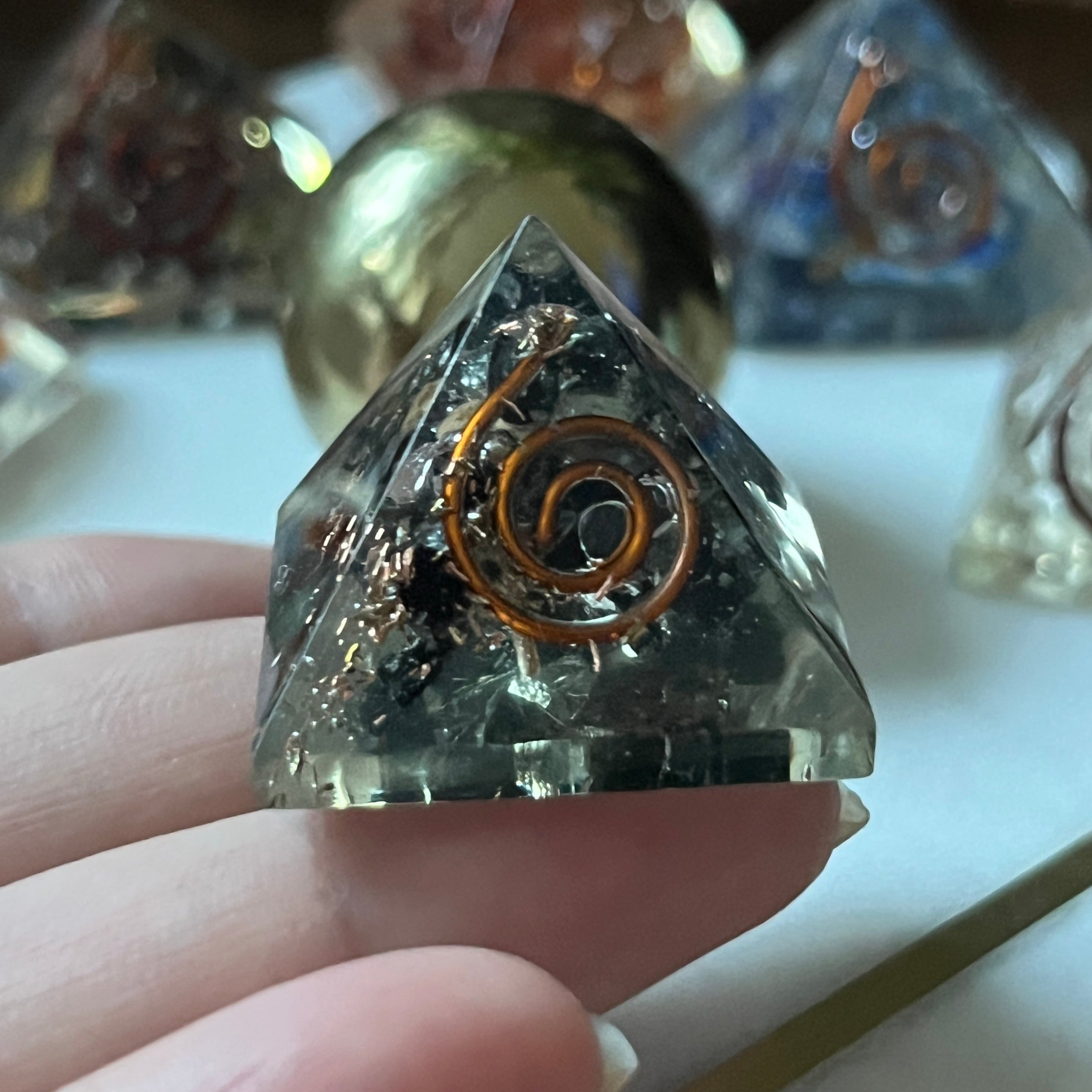 Mini Tourmaline Orgonite Pyramid