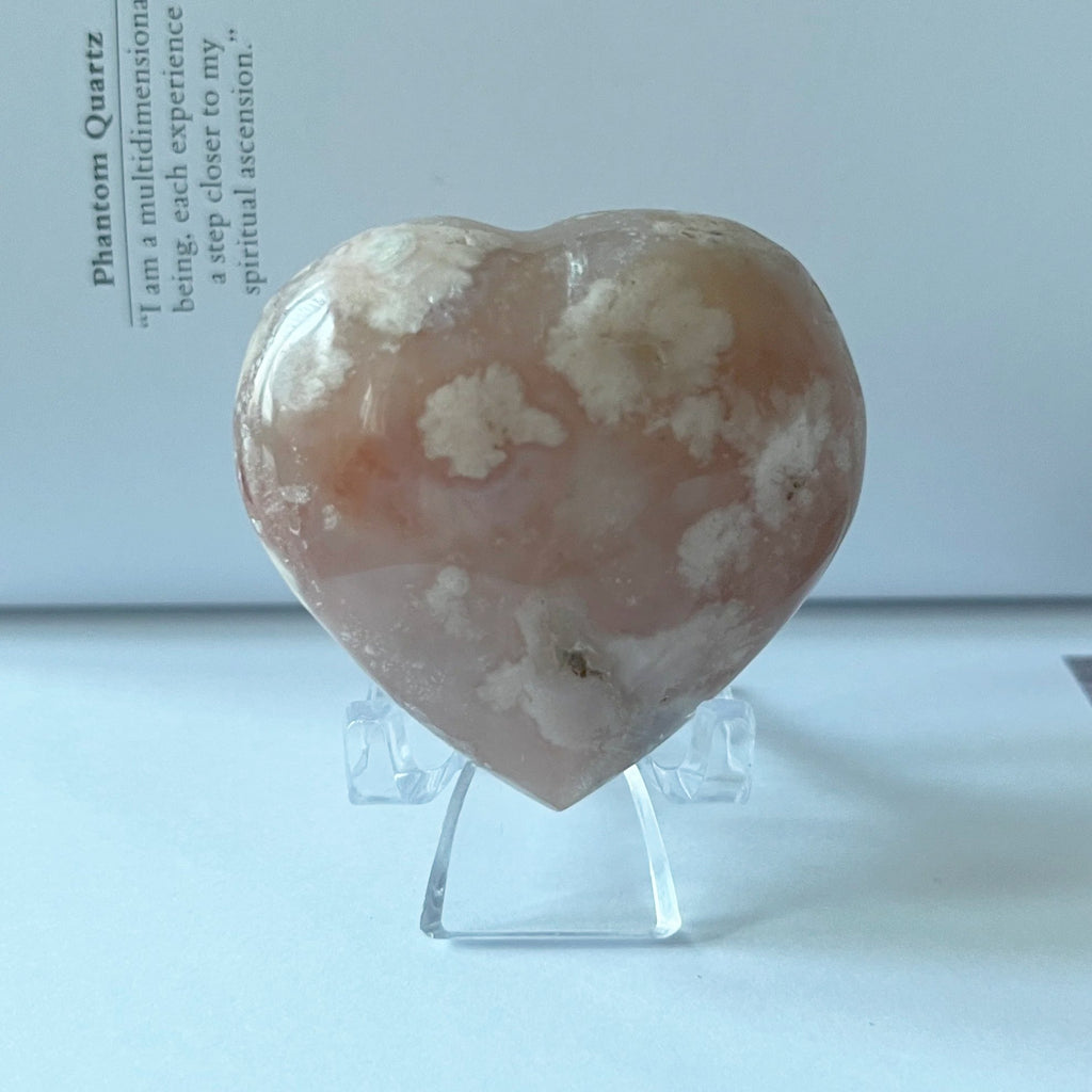 Flower Agate Heart - Creativity & Self-Discovery