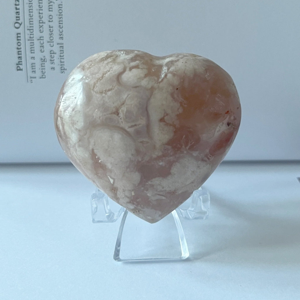 Flower Agate Heart - Creativity & Self-Discovery