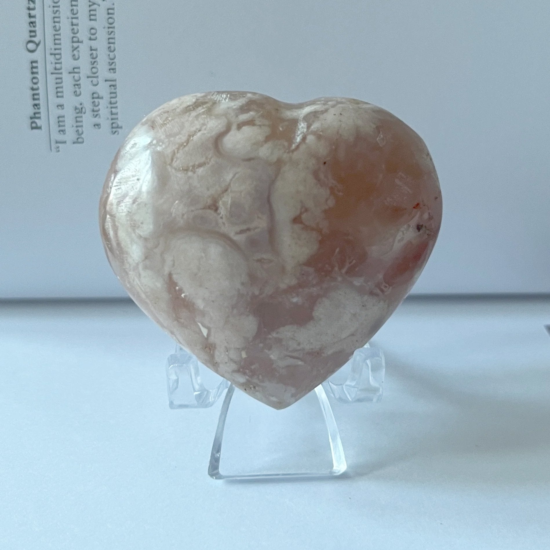 Flower Agate Heart - Creativity & Self-Discovery