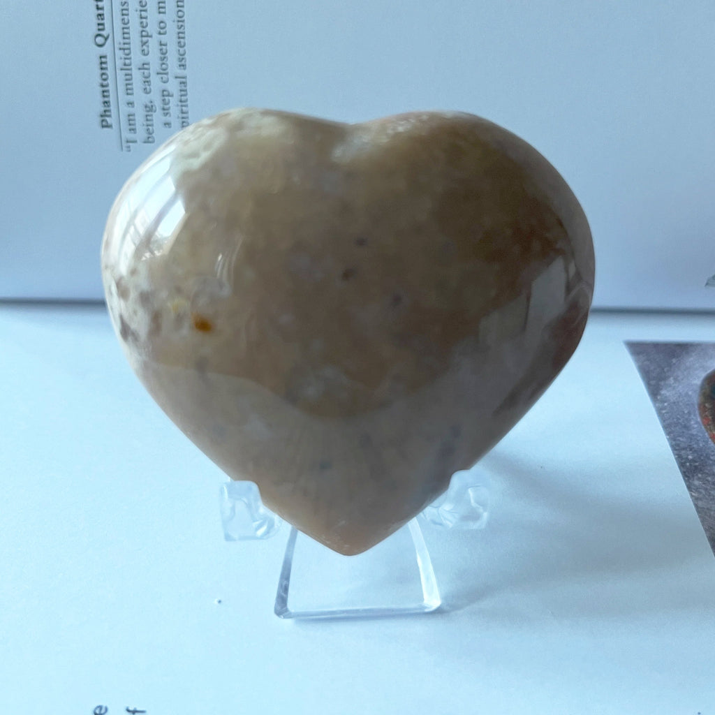 Flower Agate Heart - Creativity & Self-Discovery