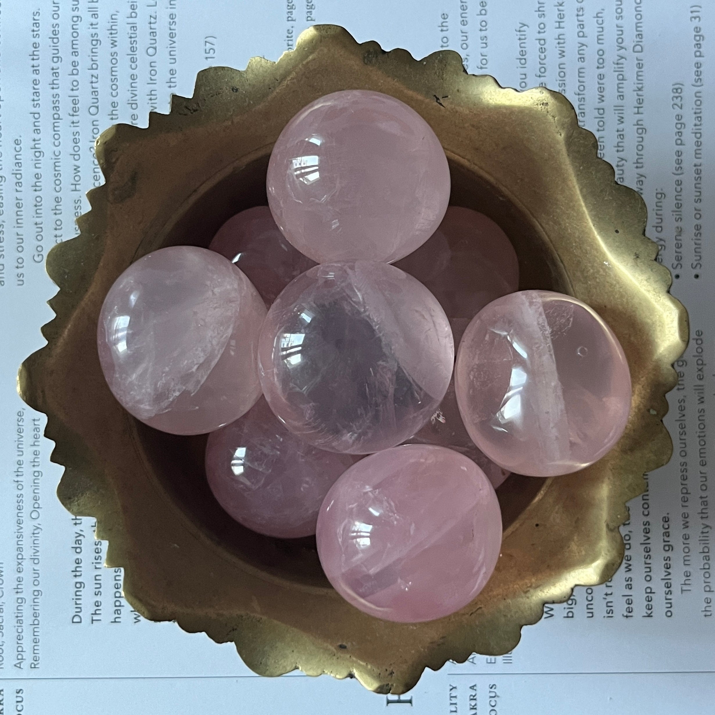 Rose Quartz Round Tumblestones - Universal & Unconditional Love