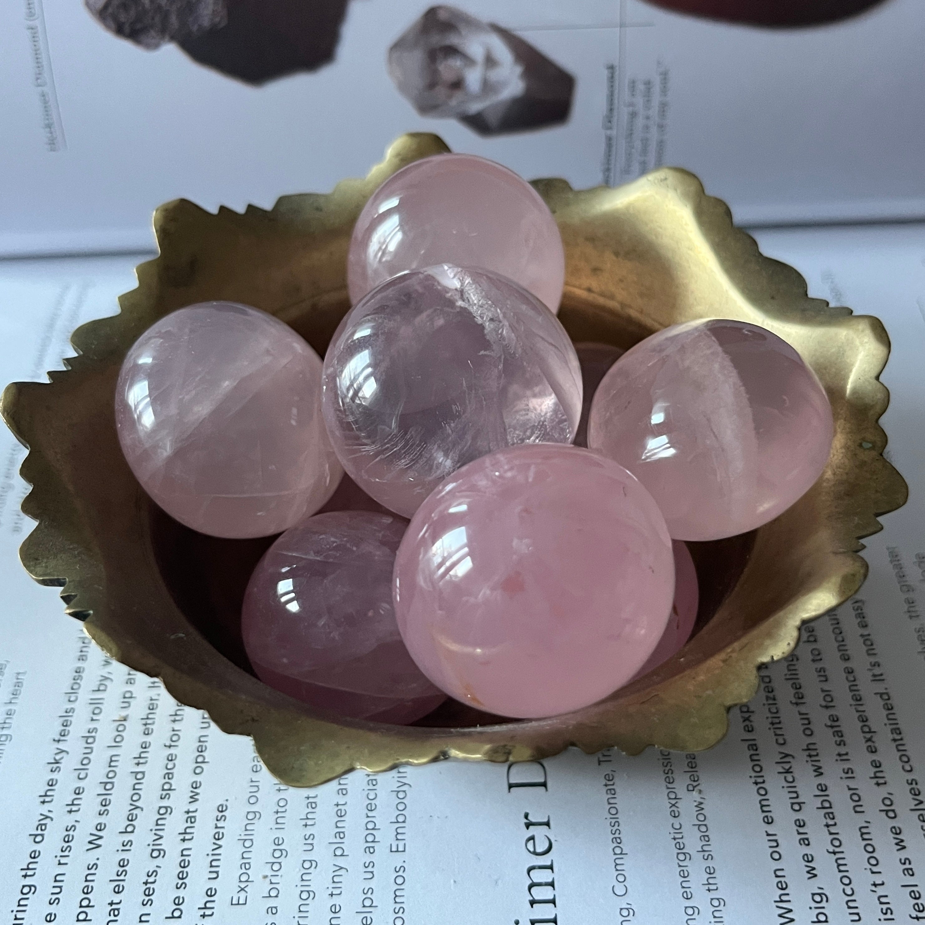 Rose Quartz Round Tumblestones - Universal & Unconditional Love