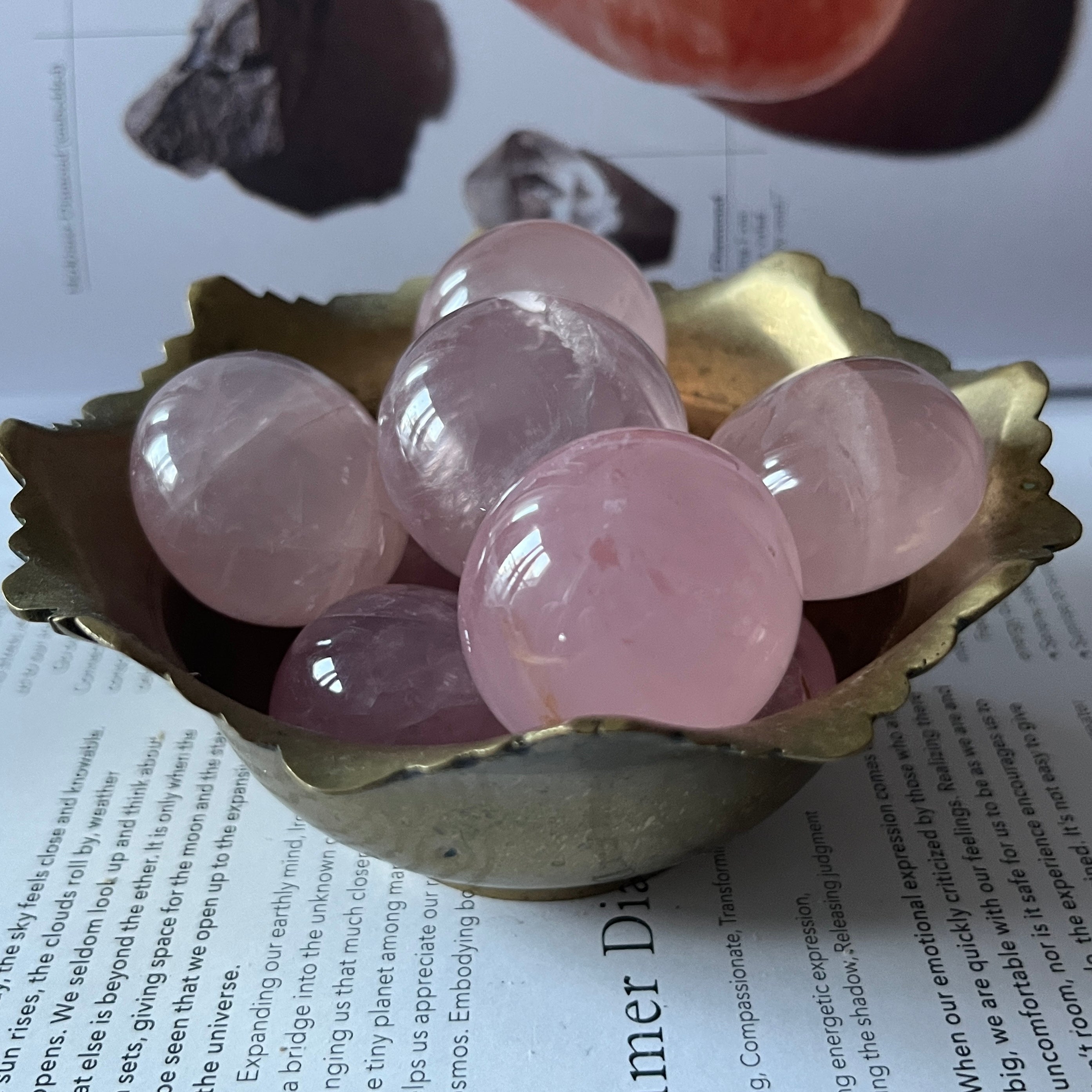 Rose Quartz Round Tumblestones - Universal & Unconditional Love