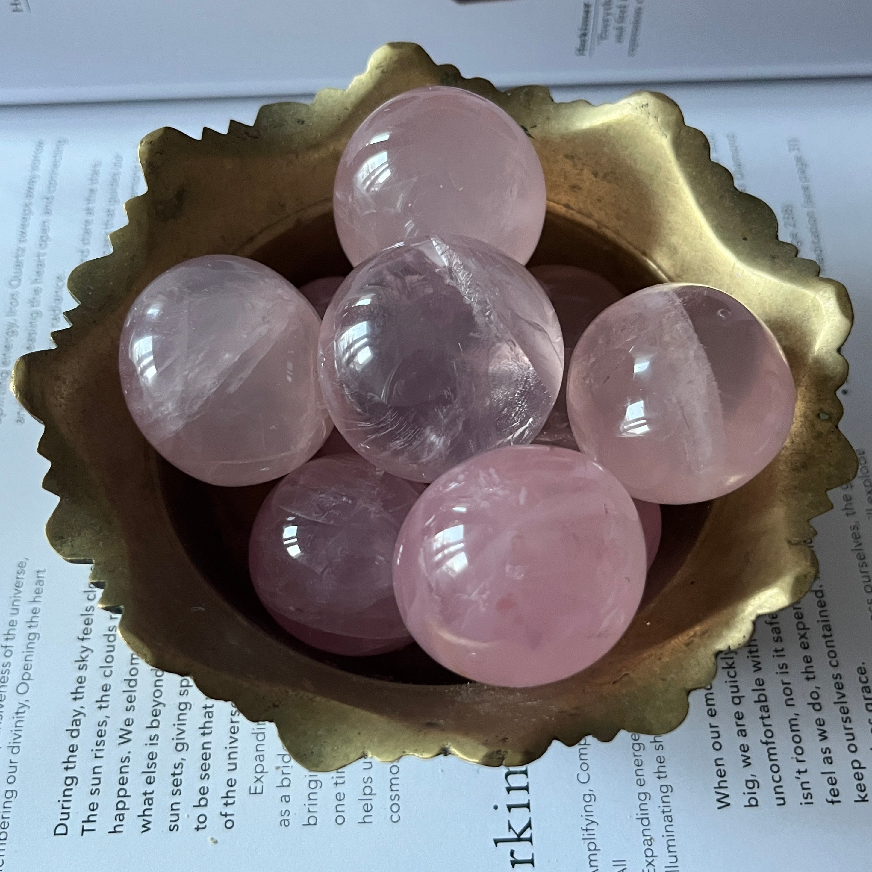 Rose Quartz Round Tumblestones - Universal & Unconditional Love