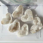 White Quartz Drusy Geode Heart (Medium)