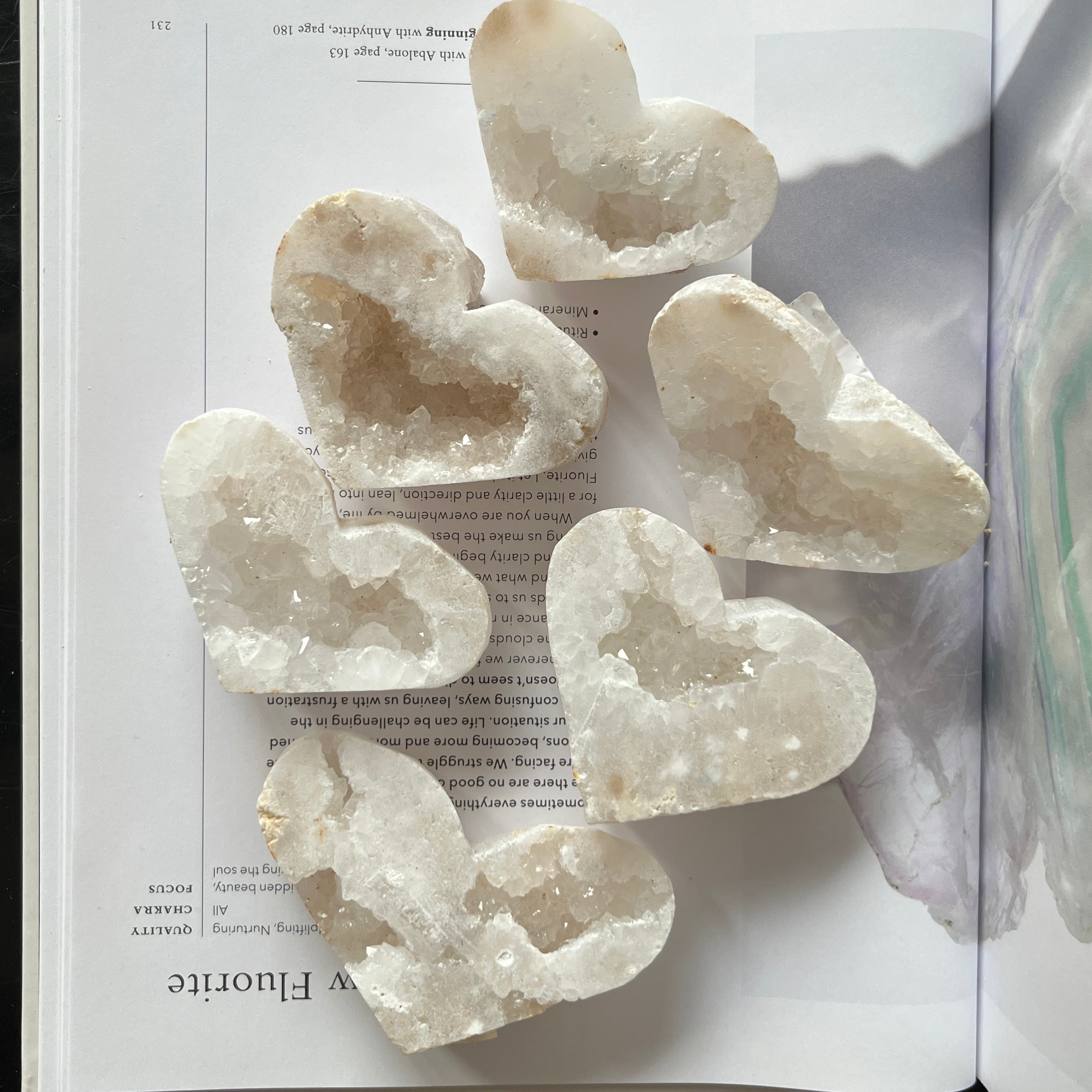 White Quartz Drusy Geode Heart (Medium)