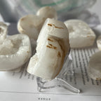 White Quartz Drusy Geode Heart (Medium)