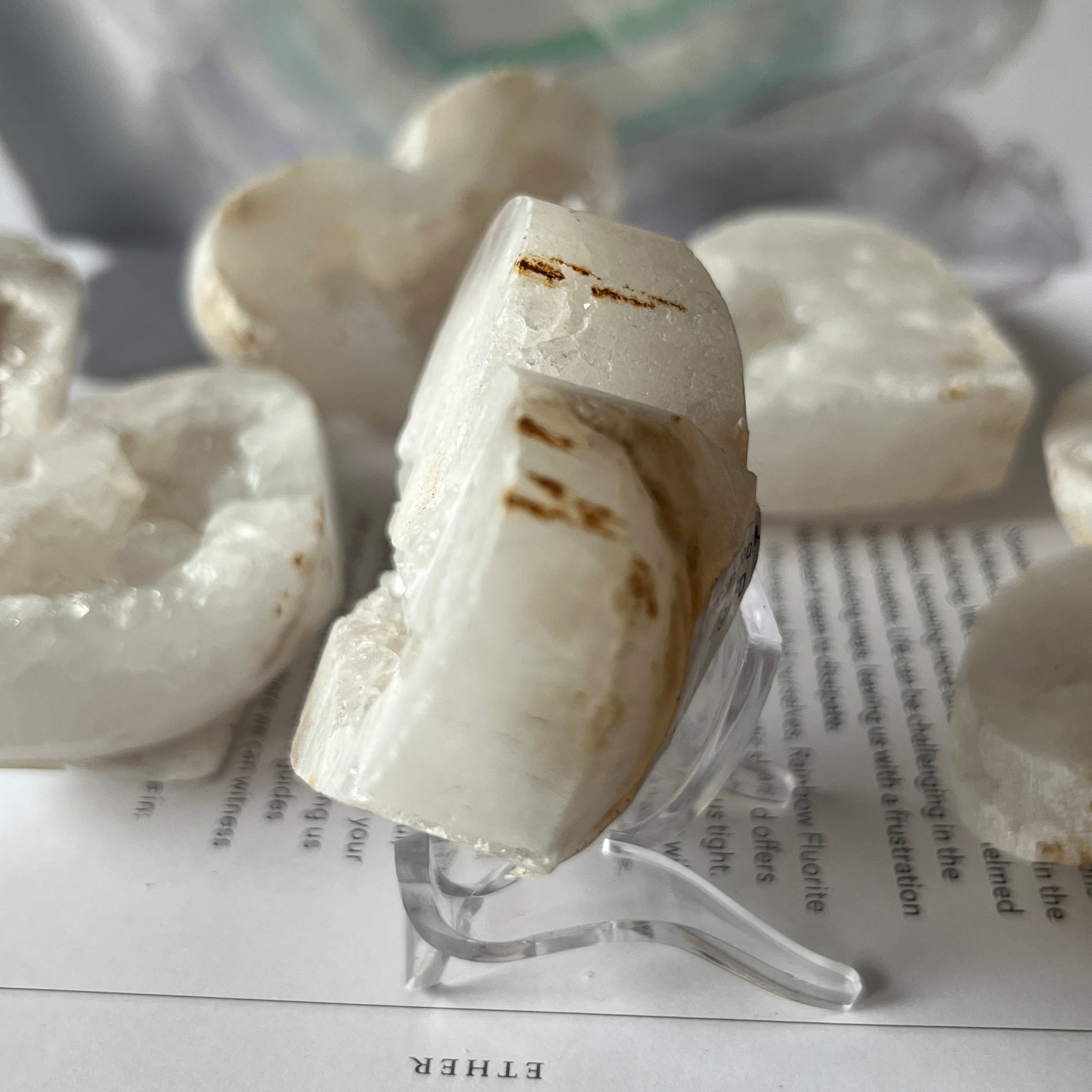 White Quartz Drusy Geode Heart (Medium)