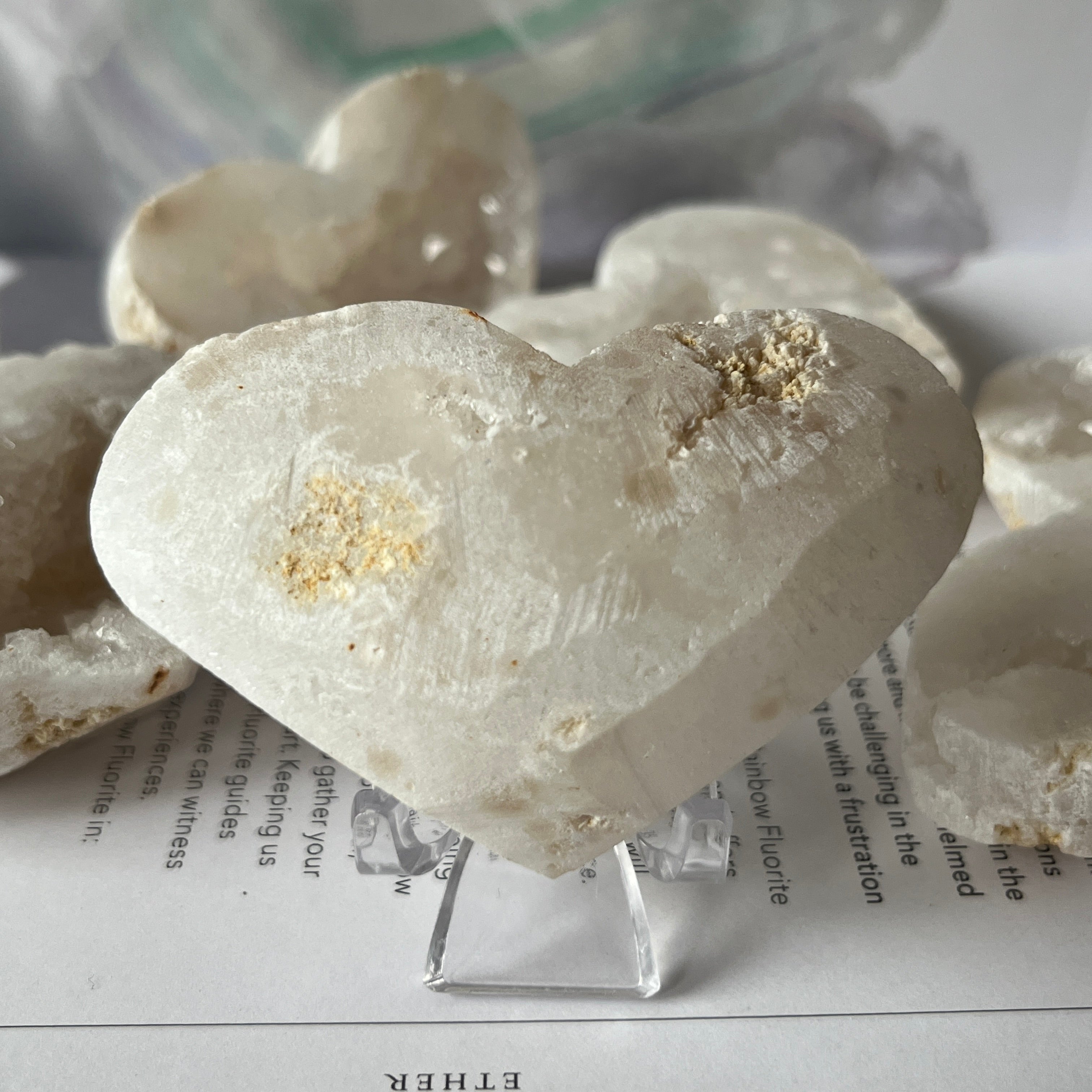 White Quartz Drusy Geode Heart (Medium)