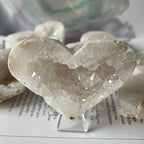 White Quartz Drusy Geode Heart (Medium)