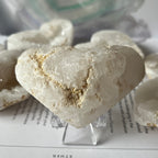 White Quartz Drusy Geode Heart (Medium)