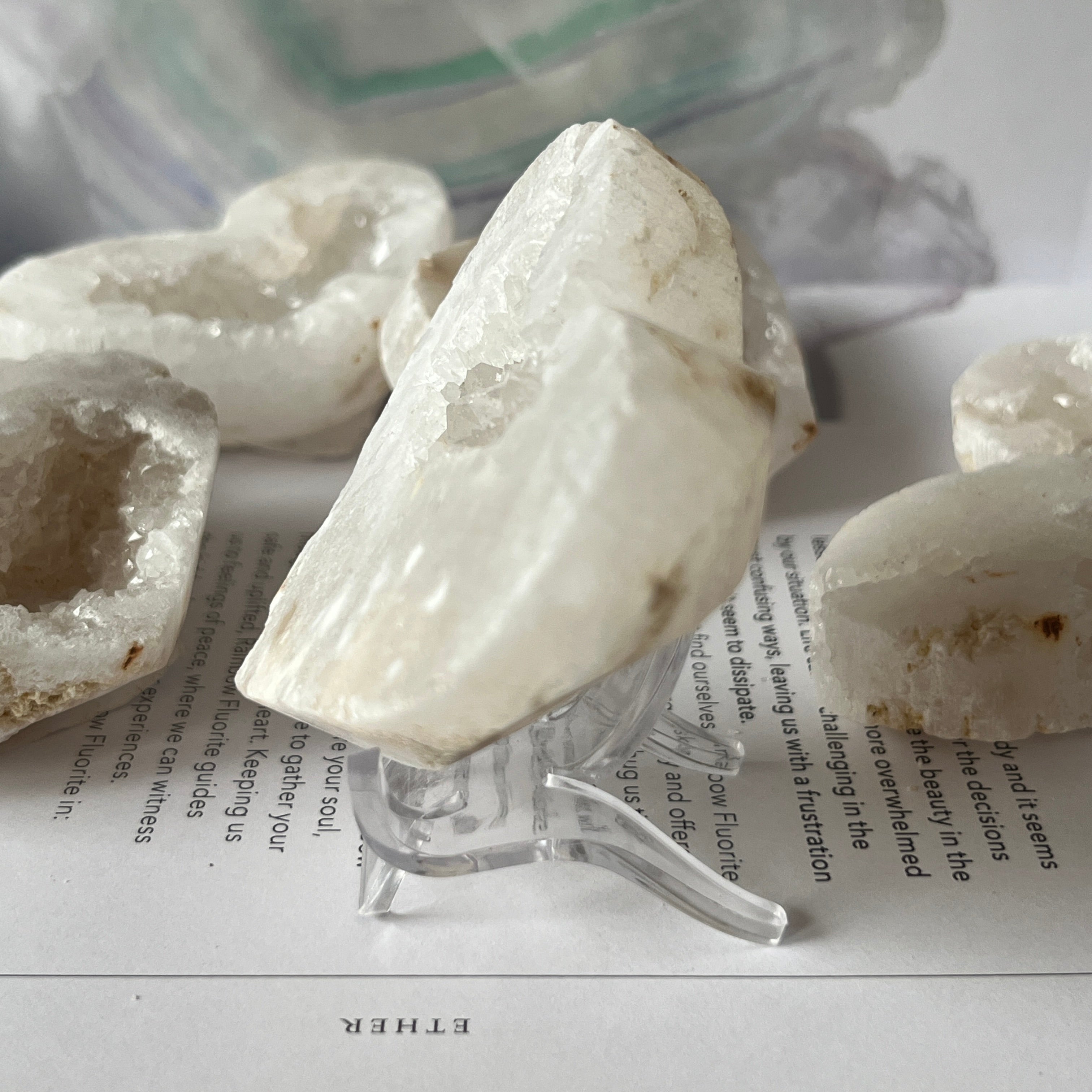 White Quartz Drusy Geode Heart (Medium)