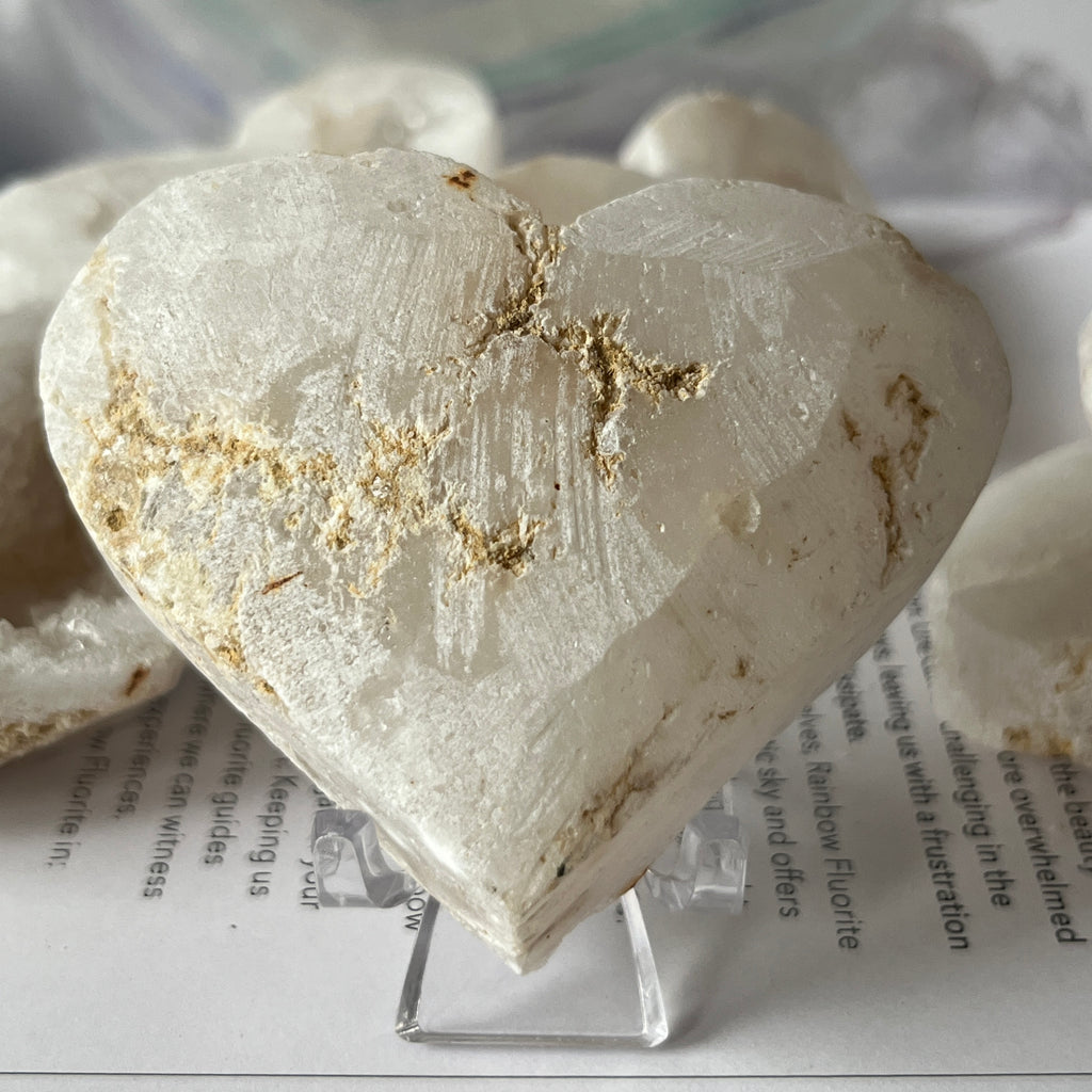 White Quartz Drusy Geode Heart (Medium)