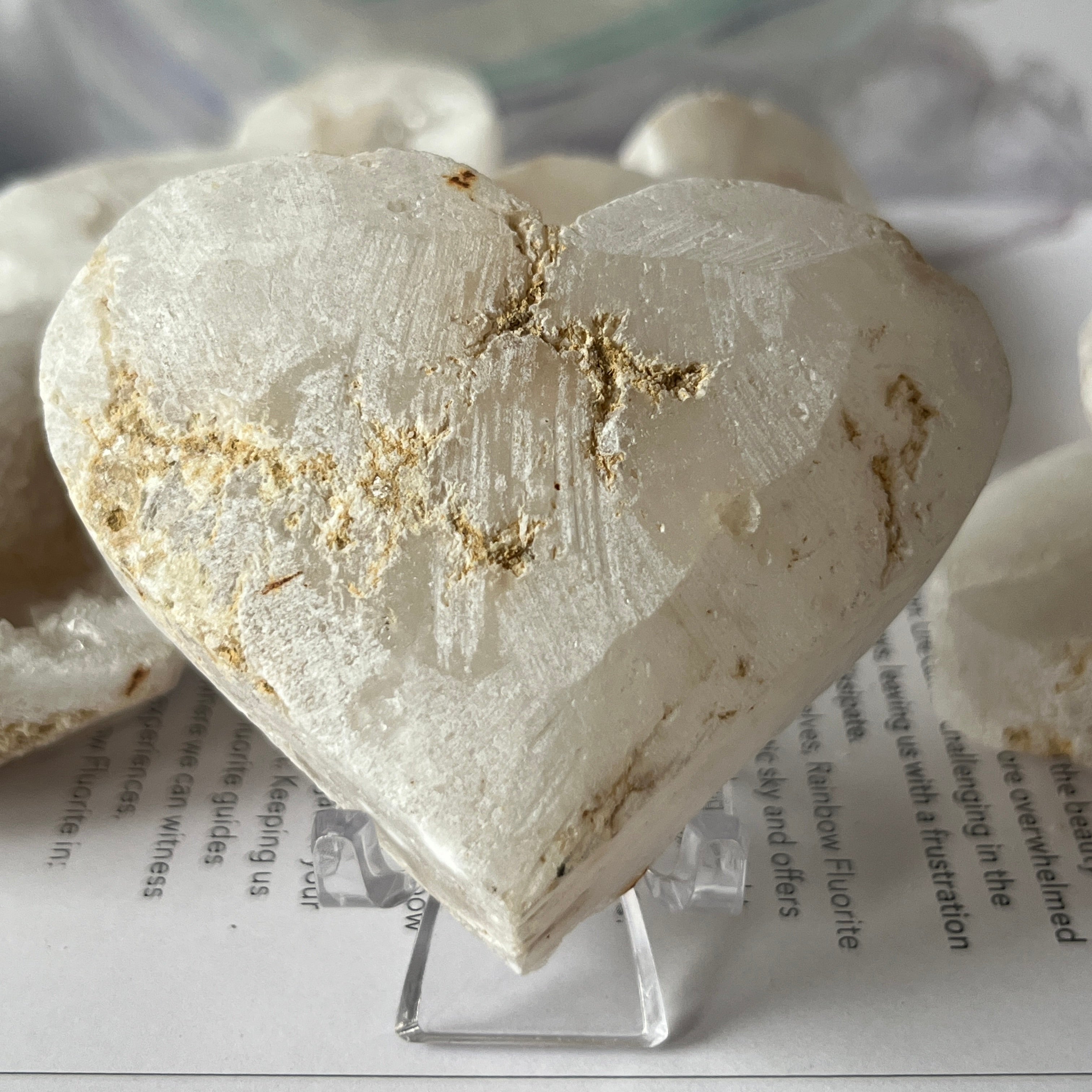 White Quartz Drusy Geode Heart (Medium)