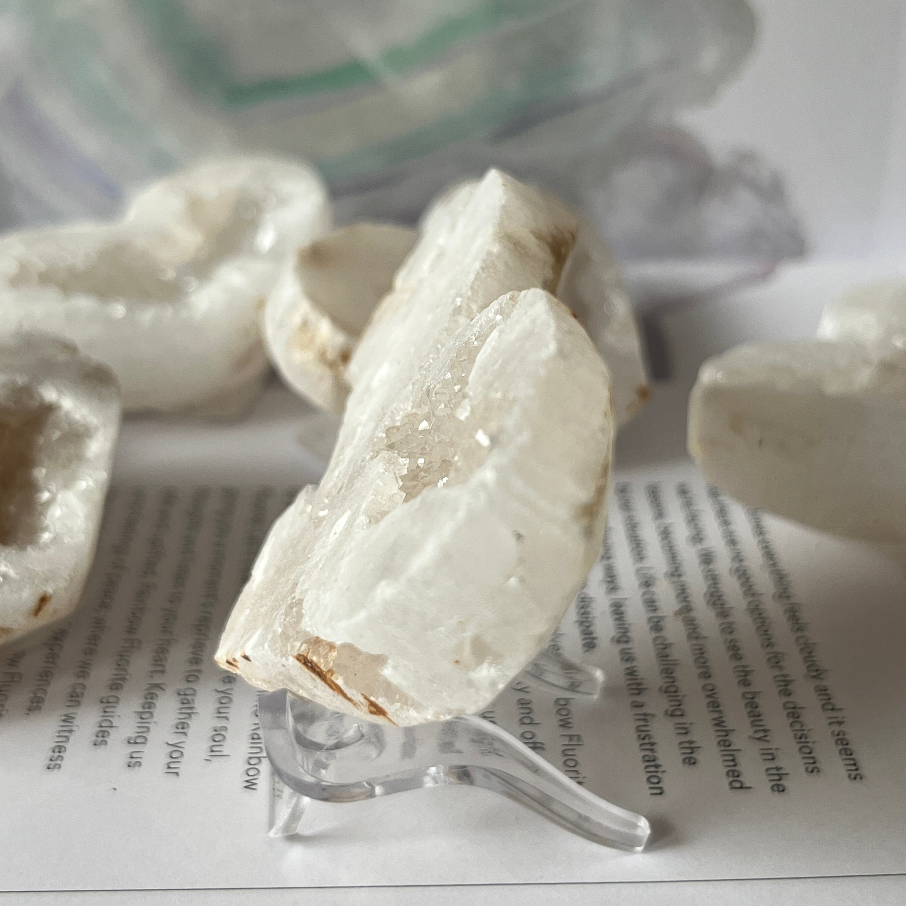 White Quartz Drusy Geode Heart (Medium)