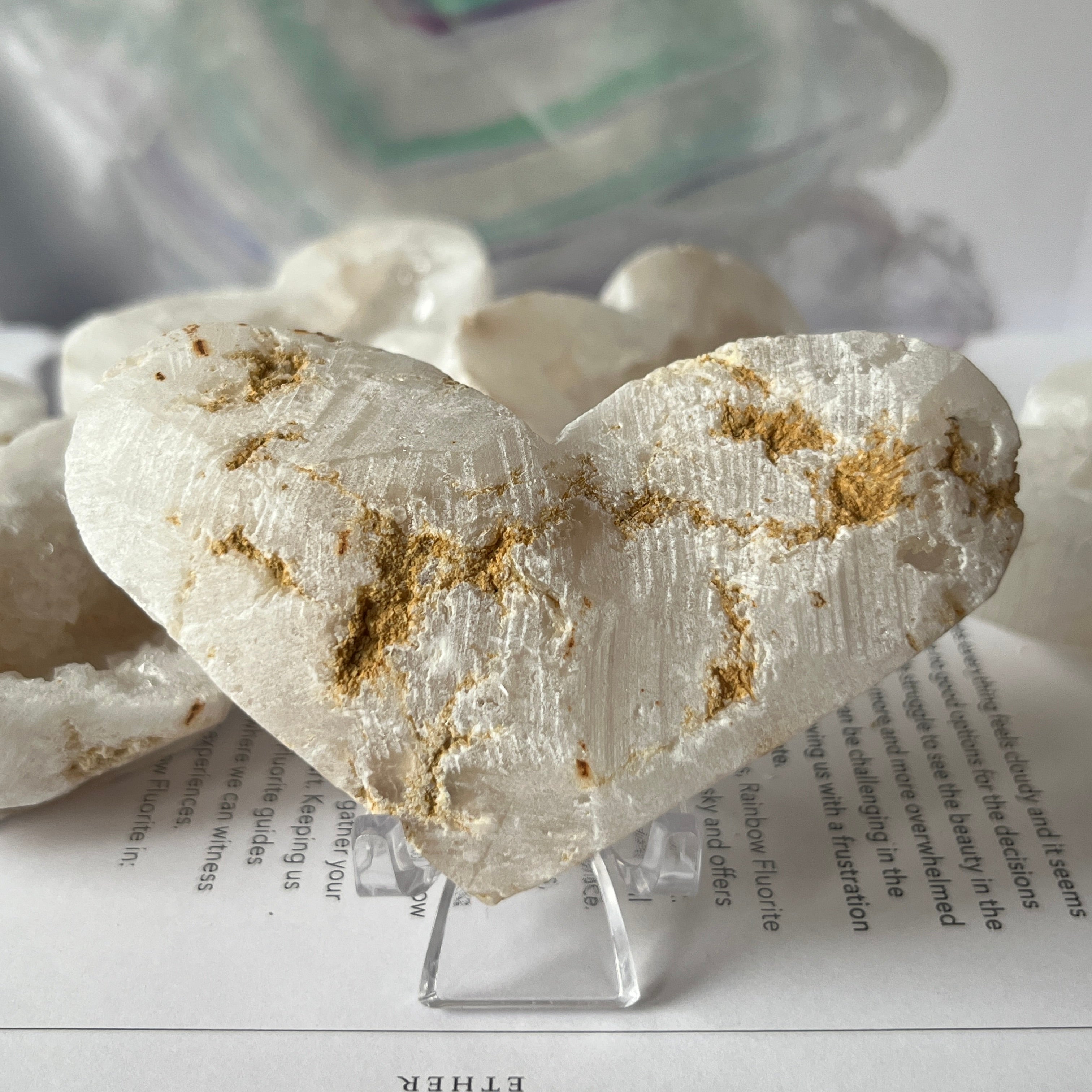 White Quartz Drusy Geode Heart (Medium)